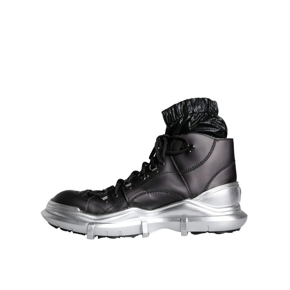Dolce & Gabbana Dolce & Gabbana Black Nylon Galileo High Top Sneakers Shoes Size US 11 / EU 44 - 6 Thumbnail
