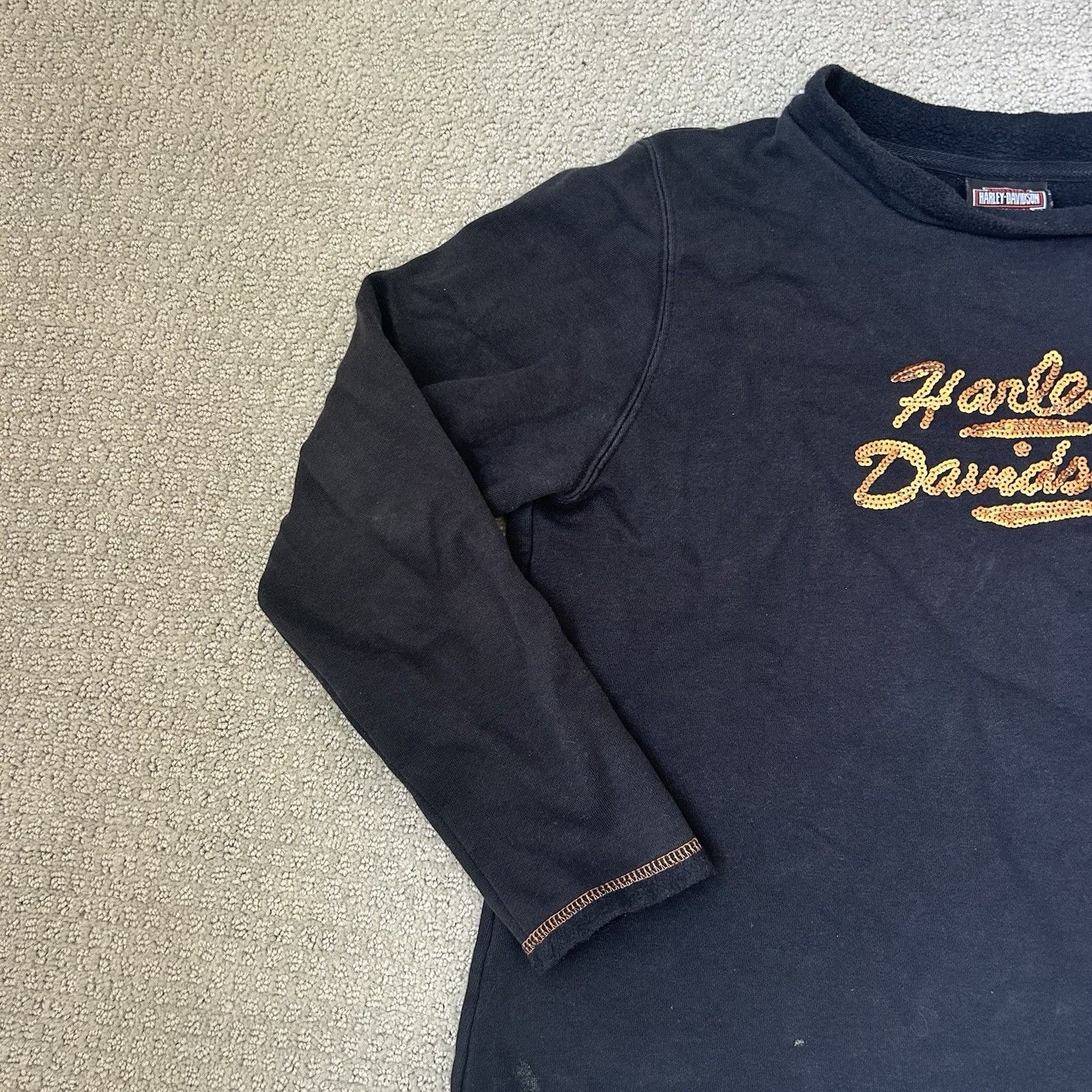 Harley Davidson Vintage Harley Davidson Sequins Sweatshirt Women’s Long Slee Size XS / US 0-2 / IT 36-38 - 4 Thumbnail