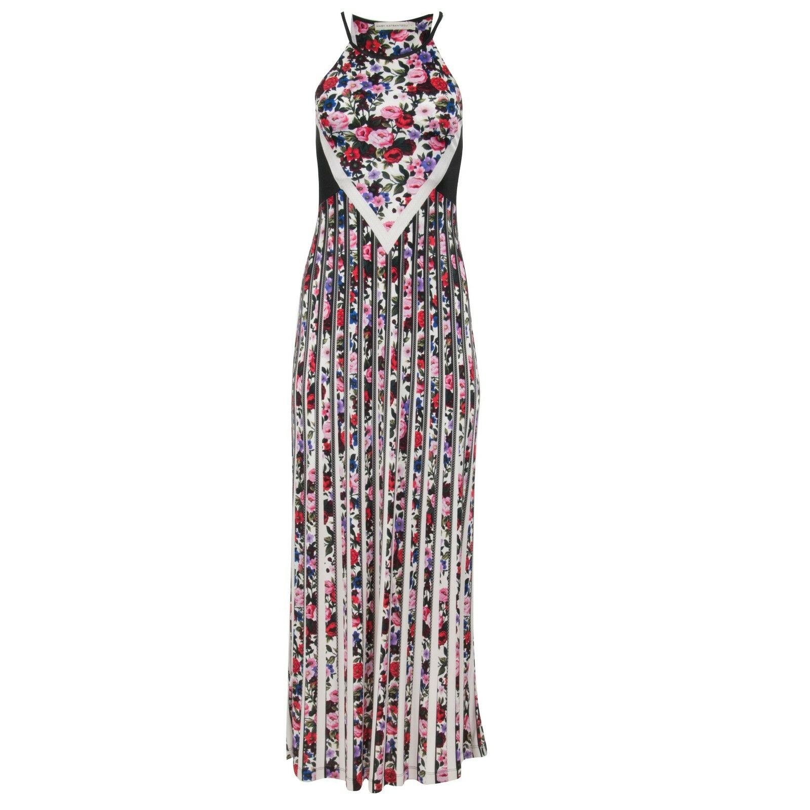 Mary Katrantzou Mary Katrantzou Maxi Dress Size Small White Pink Floral Visc Size S / US 4 / IT 40 - 1 Thumbnail