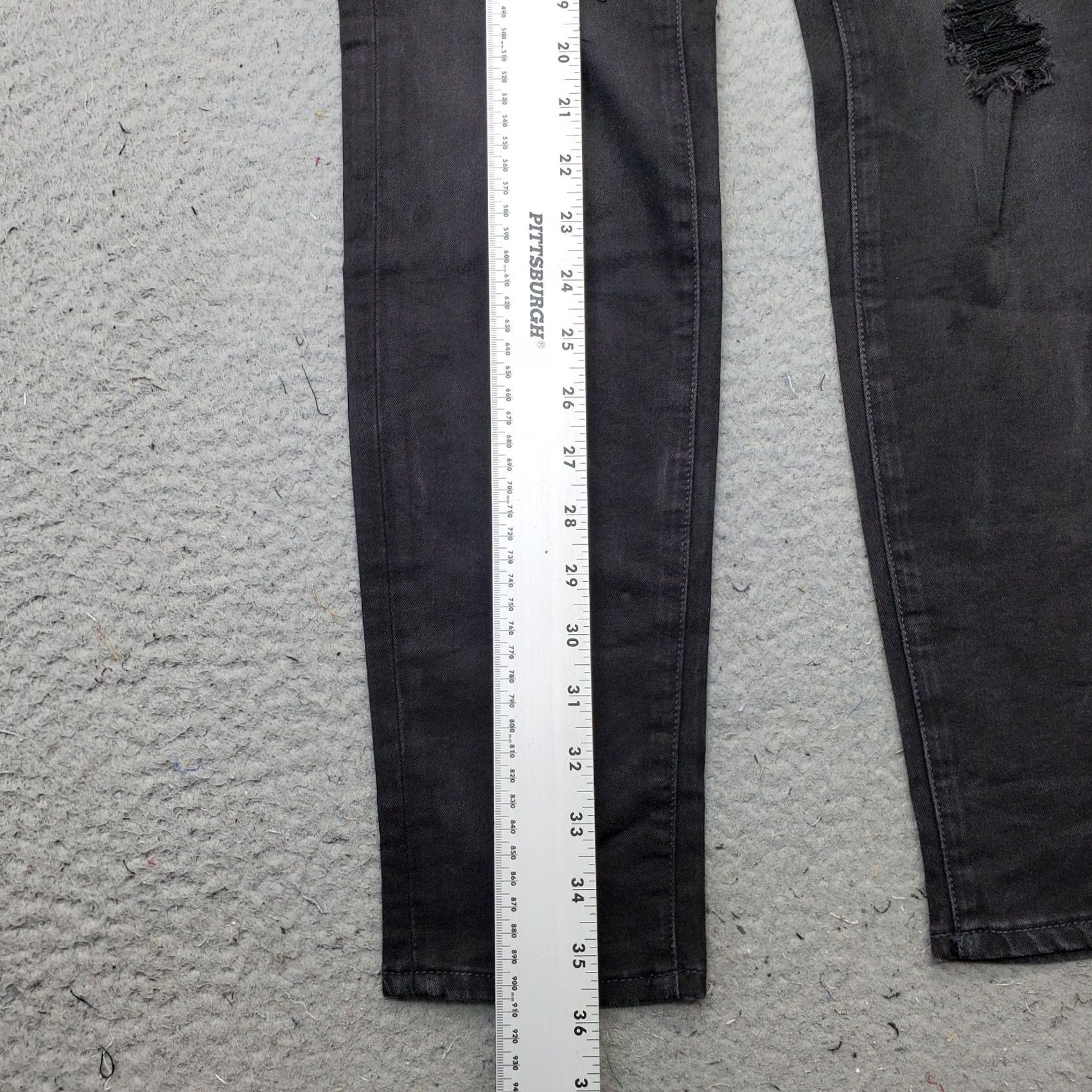 Lucky Brand Lucky Brand Charlie Skinny Jeans Womens 4 Black Denim Distressed Dark Wash Size 27" / US 4 / IT 40 - 3 Thumbnail