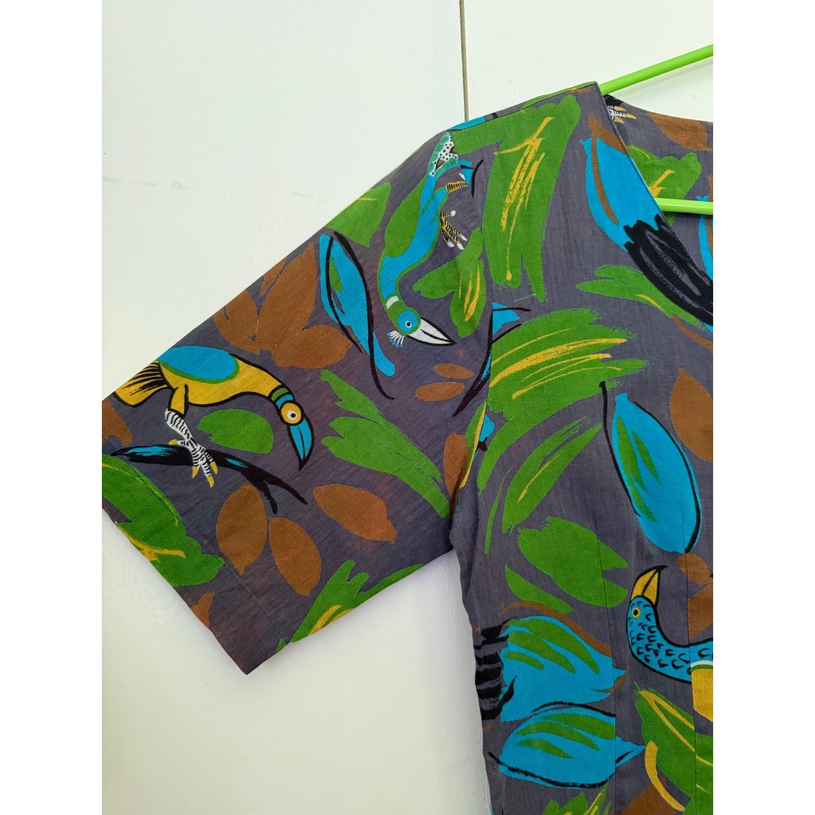 Vintage Vintage 70’s Louis Bennett Bird Blue Green Top Small Med Size S / US 4 / IT 40 - 5 Thumbnail