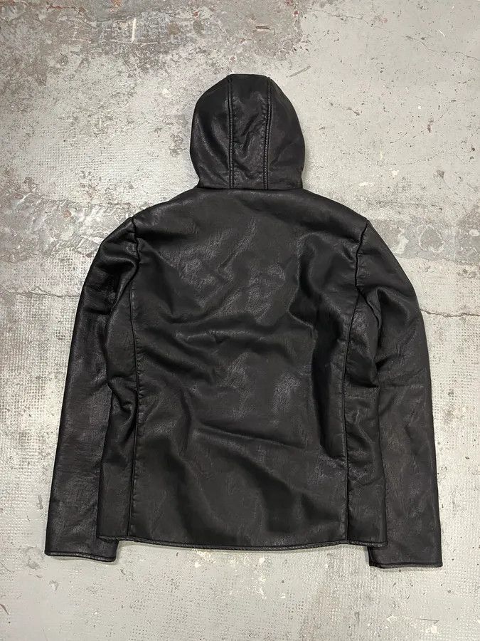 Roberto Cavalli 2010s Roberto Cavalli Black Leather Hooded Jacket Size US L / EU 52-54 / 3 - 8 Thumbnail