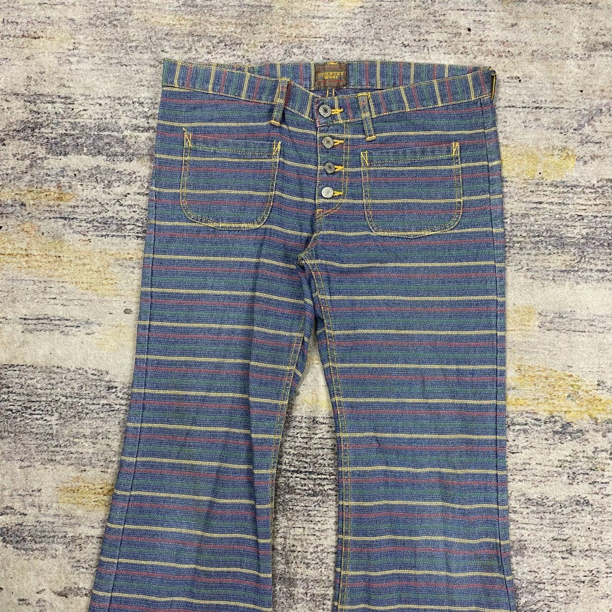 Japanese Brand Ozone community stripe flared pants Size US 31 - 3 Thumbnail