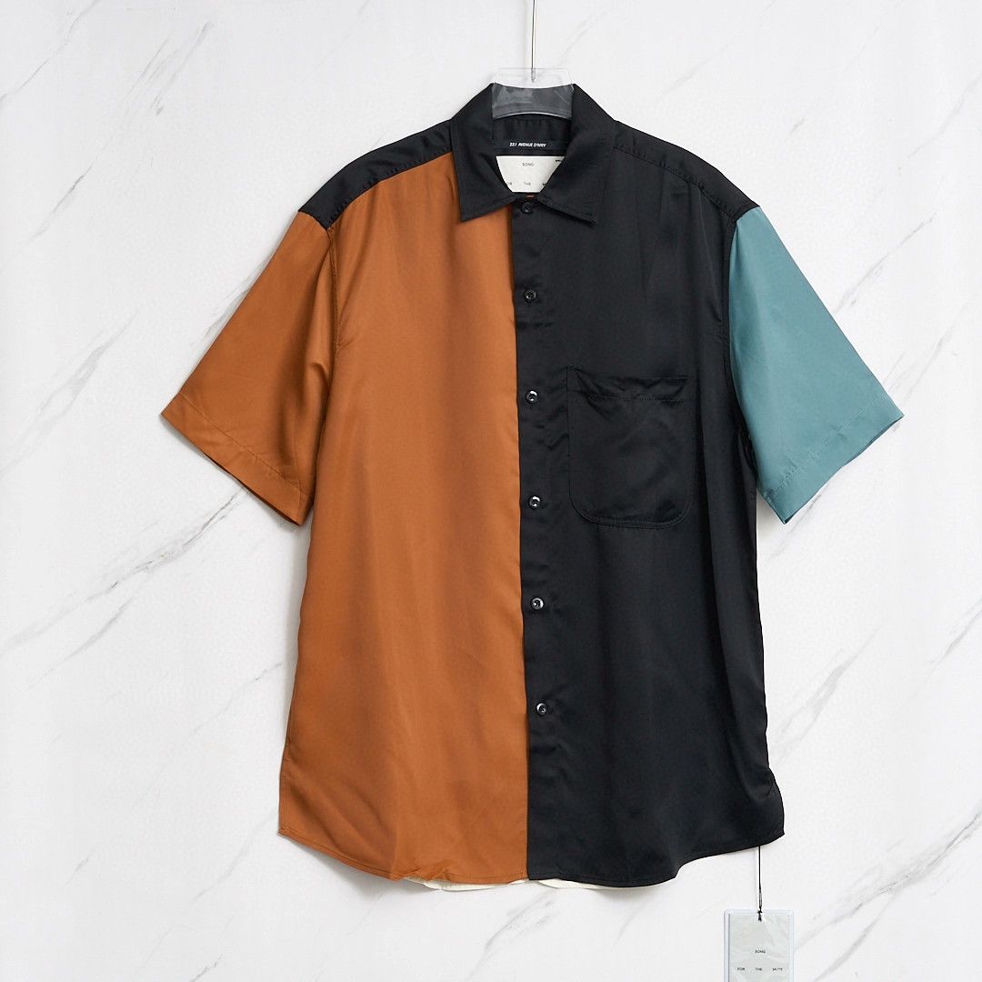 Song For The Mute Song for the Mute Men's Color-Block Satin Shirt Size US M / EU 48-50 / 2 - 1 Thumbnail