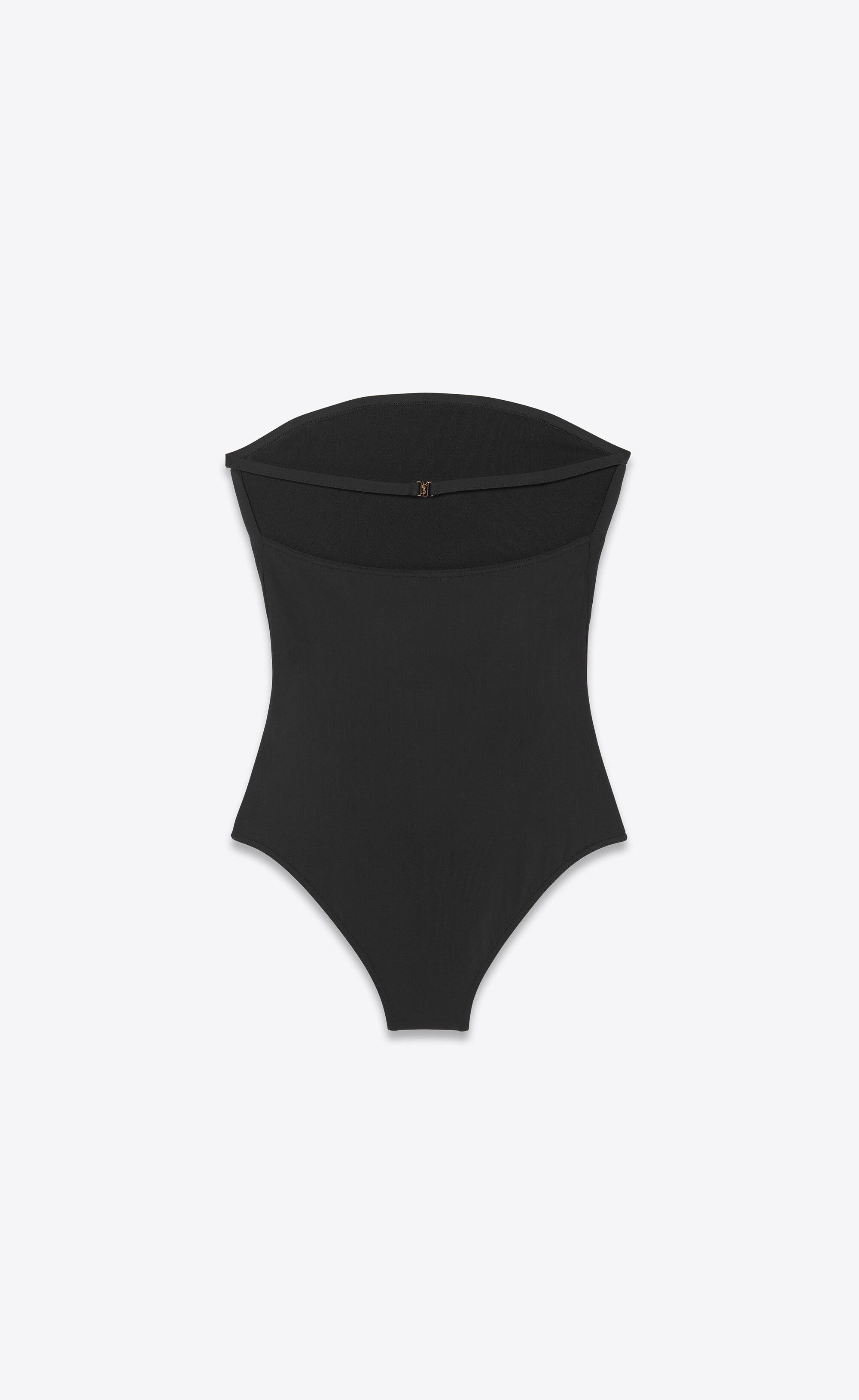 Saint Laurent Paris o1s1wg110125 686612 Strapless Swimsuit in Black Size L / US 10 / IT 46 - 2 Thumbnail