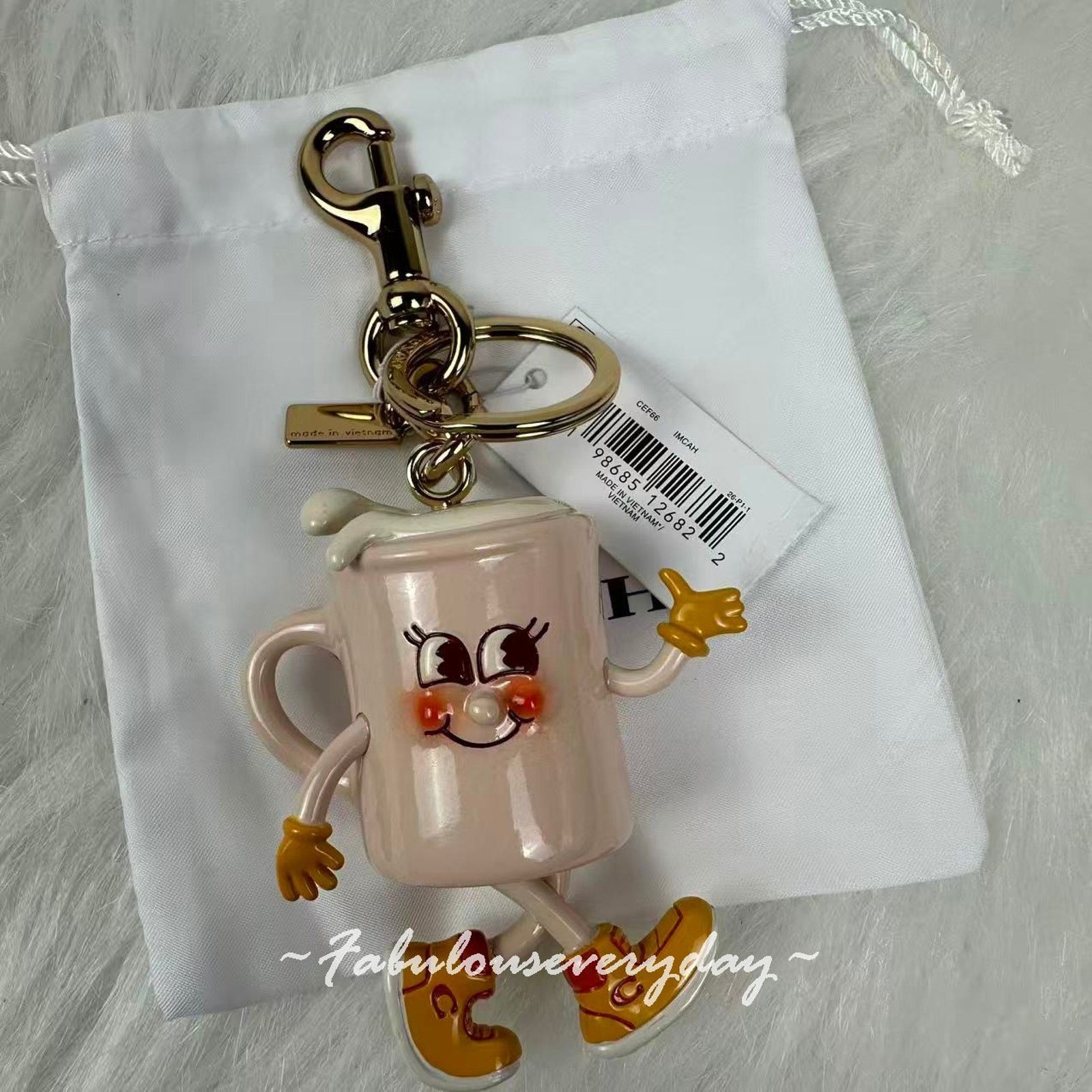 Coach COACH Coffee Cup Bag Charm Lil Miss Jo Resin With Key Ring Size ONE SIZE - 6 Thumbnail