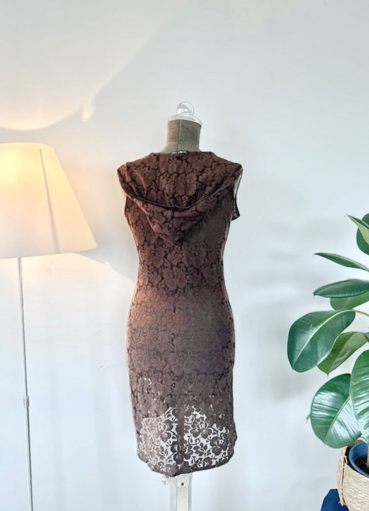 chinese dress ladies Helmut Lang SS96 Hooded Floral Lace Dress – HUIBEN main image 0