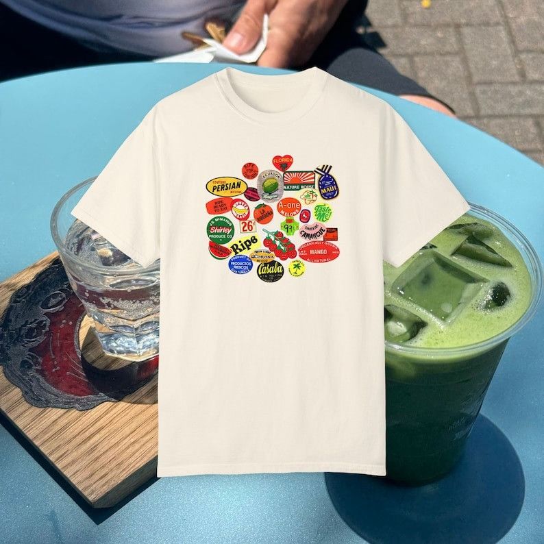 Designer Fruit Sticker Shirt Size L / US 10 / IT 46 - 2 Thumbnail