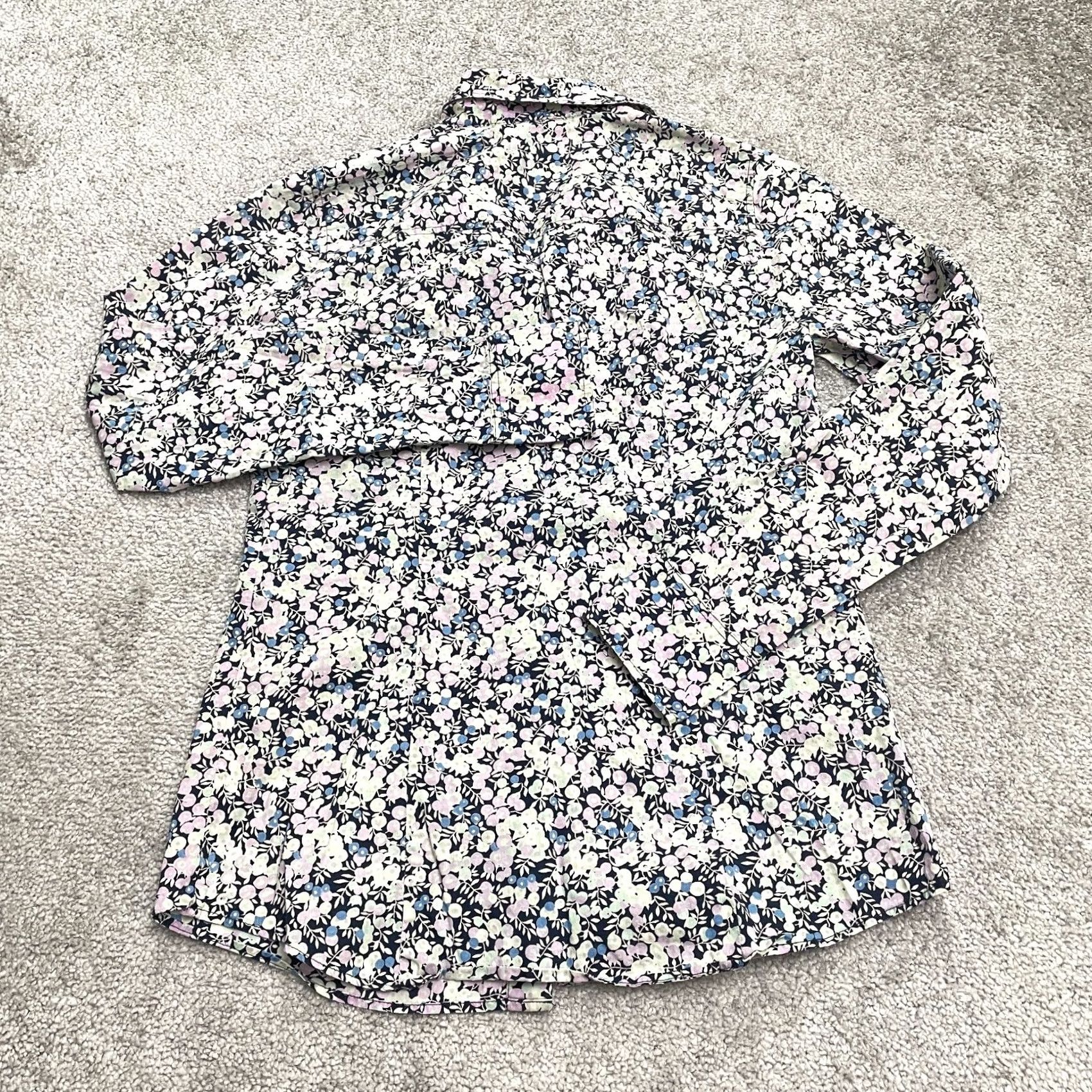 J.Crew J.CREW Floral Shirt Womens 00 Multicolor Button-Down Long Sleeve Top Bohemian, Classic, Designer, Tropical Boys Womens Size XXS / US 00 / IT 34 - 2 Thumbnail
