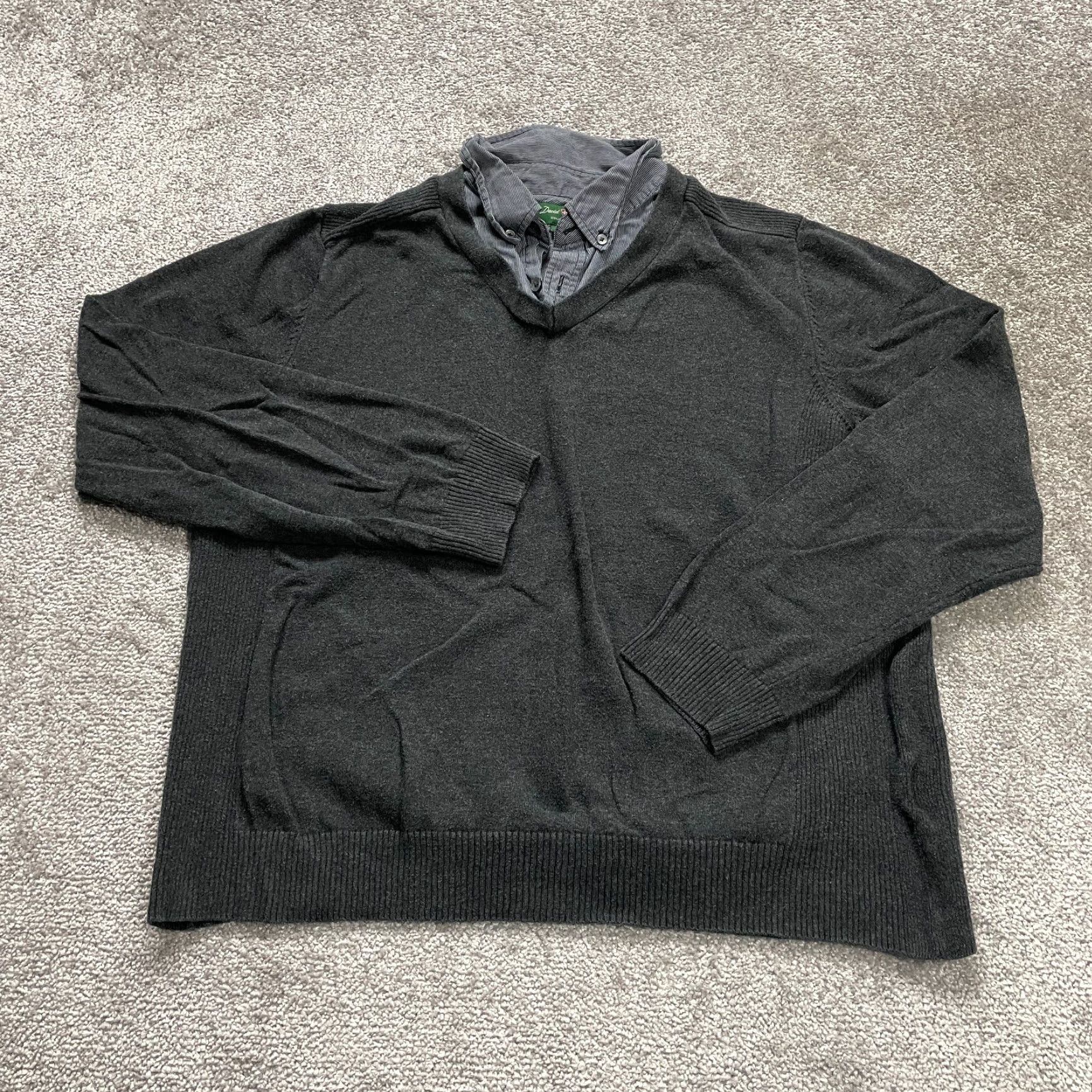 Vintage David Taylor Men Sweater Collared Knitted Pullover L Gray Regular Stretch Long Sleeve Size L Mens Knit Shirt Vintage No Size US L / EU 52-54 / 3 - 2 Thumbnail