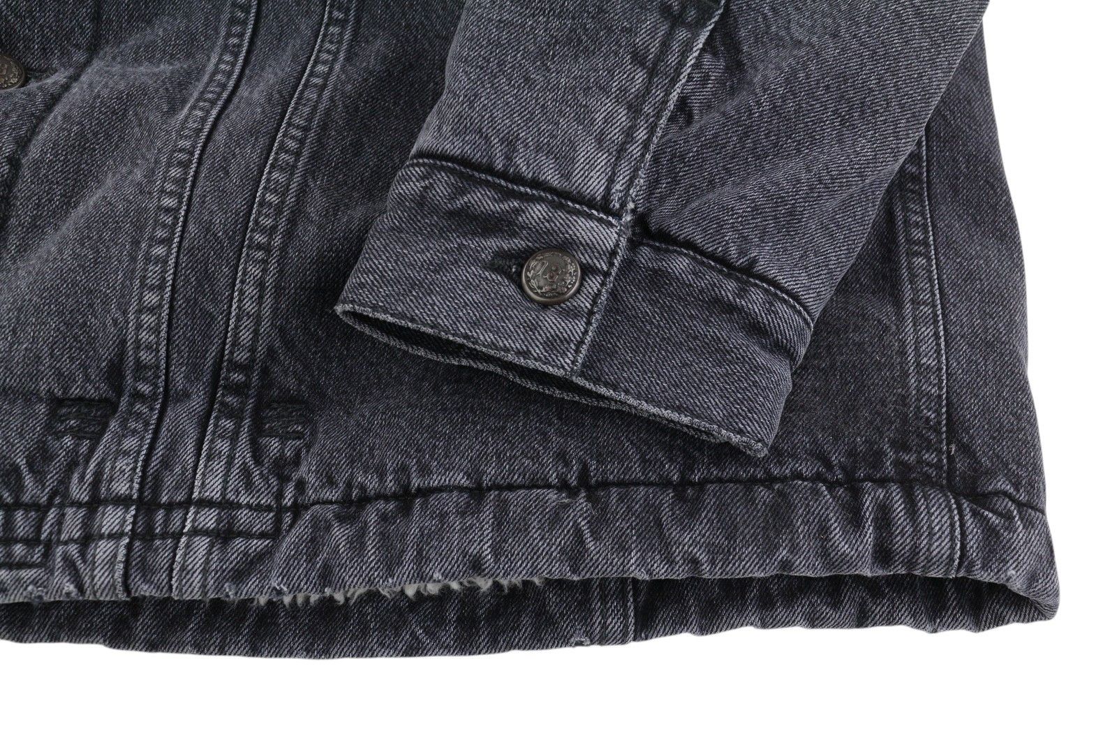 R13 LYLE TRUCKET COAT M Stone Black Sherpa Lined Denim 86586 Size M / US 6-8 / IT 42-44 - 6 Thumbnail