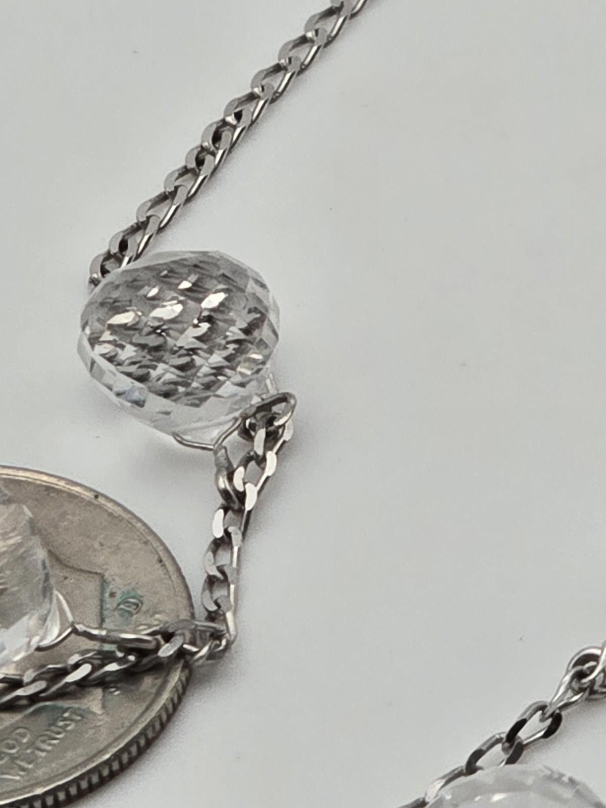 The Unbranded Brand 10K White Gold Necklace 56 ct Natural White Topaz Briolettes Size ONE SIZE - 8 Thumbnail