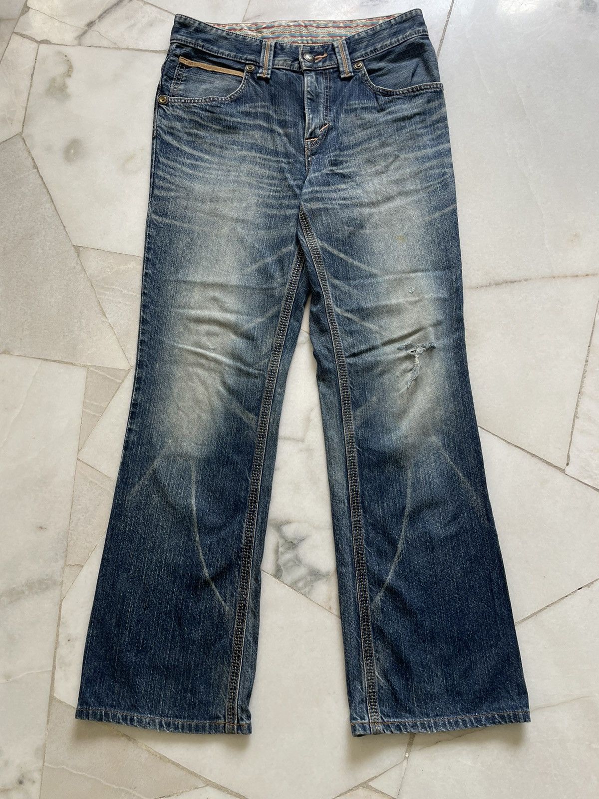 If Six Was Nine Vintage Edwin Navajo Distressed Jeans Size US 32 / EU 48 - 2 Thumbnail