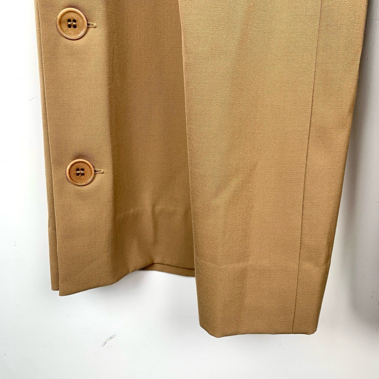 Maxmara Button-Detail Camel Wool Straight-Leg Trousers (Size