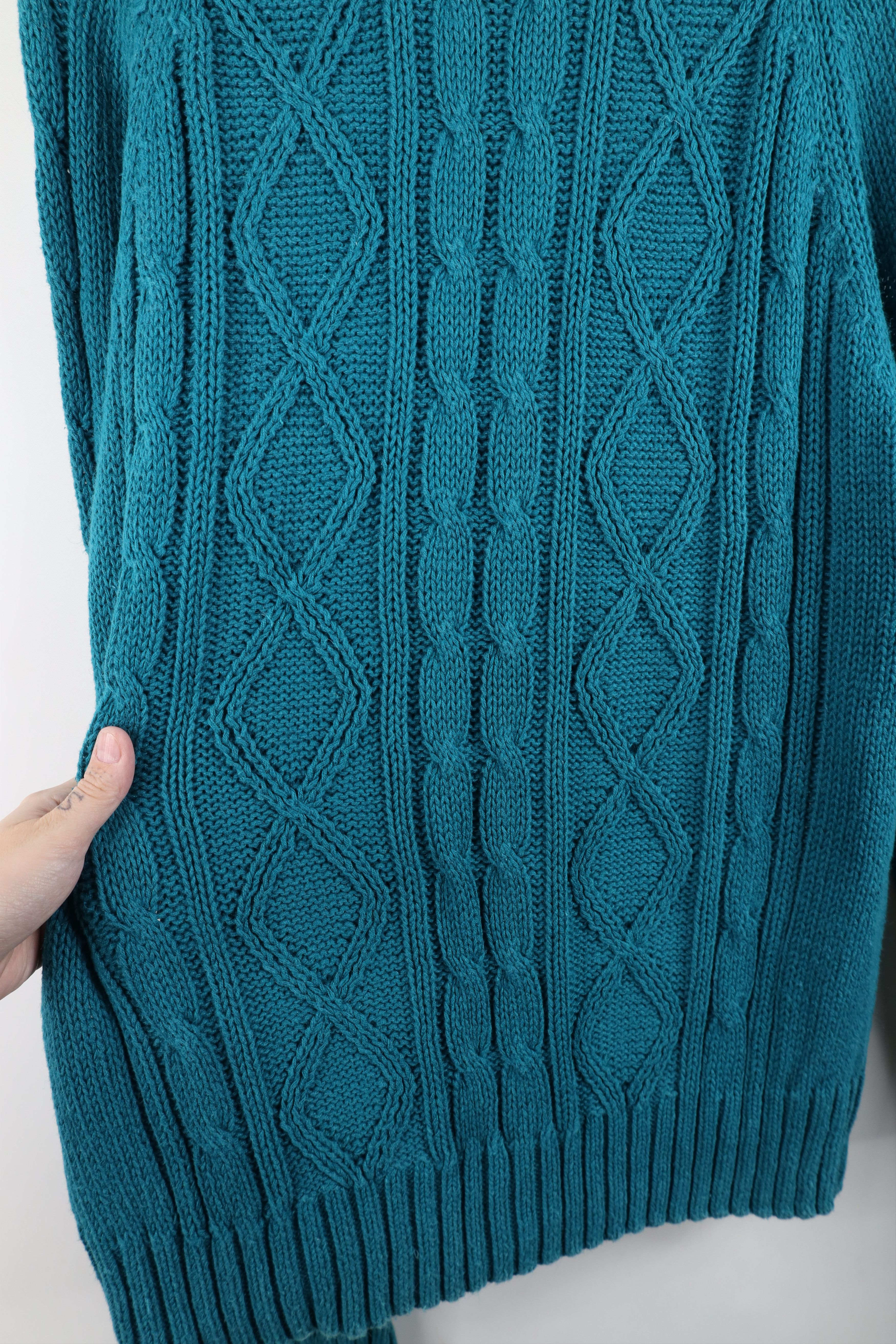 Vintage Vintage 70s 80s Streetwear Cable Knit Fisherman Sweater Size US L / EU 52-54 / 3 - 4 Thumbnail