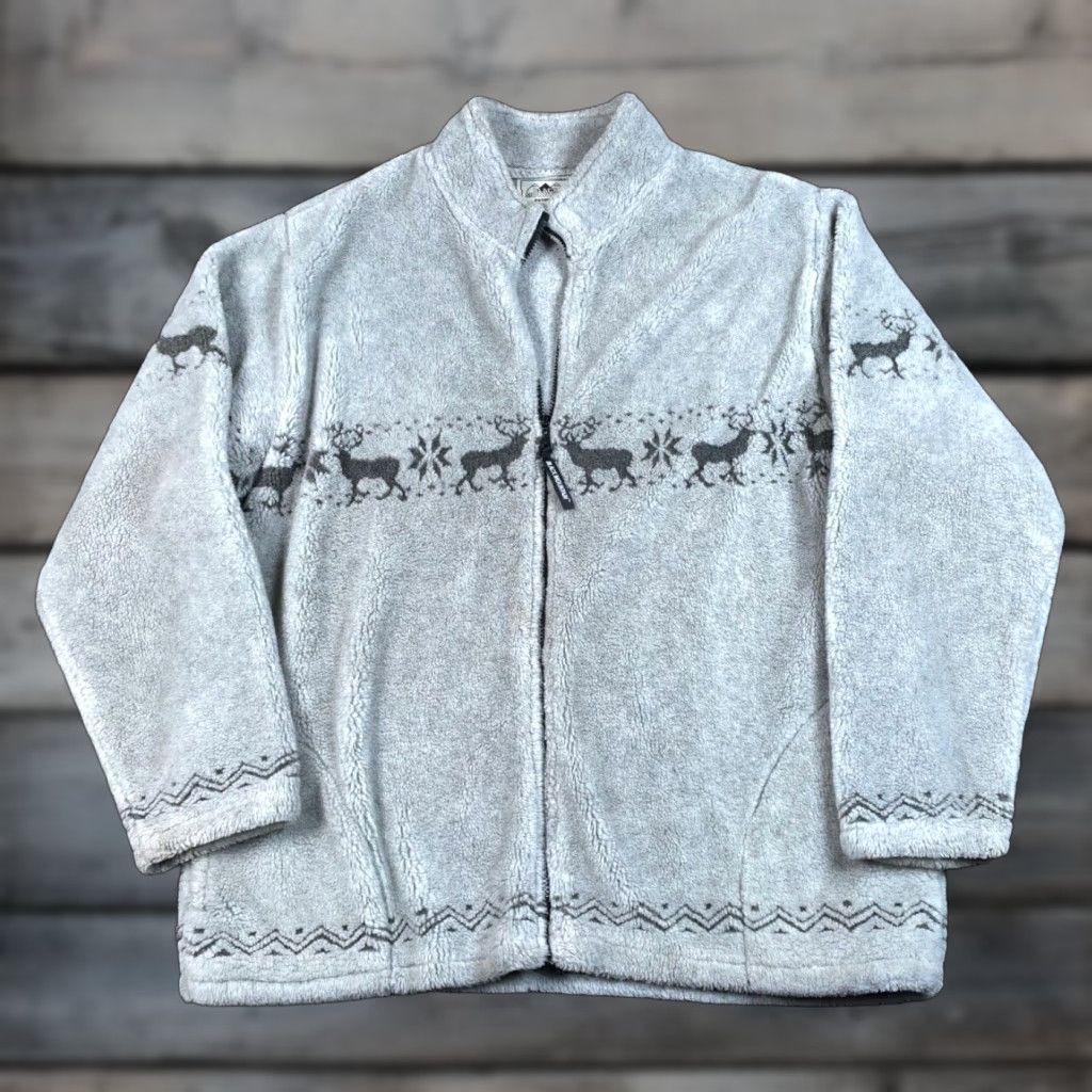 Vintage Vintage Black Mountain VTG 2X Gray Deer Pattern Deep Fleece Jacket Adult Women Outdoor Outdoor Gray Pattern Deer Black Mountain VTG 2X Size XXL / US 16-18 / IT 52-54 - 1 Thumbnail