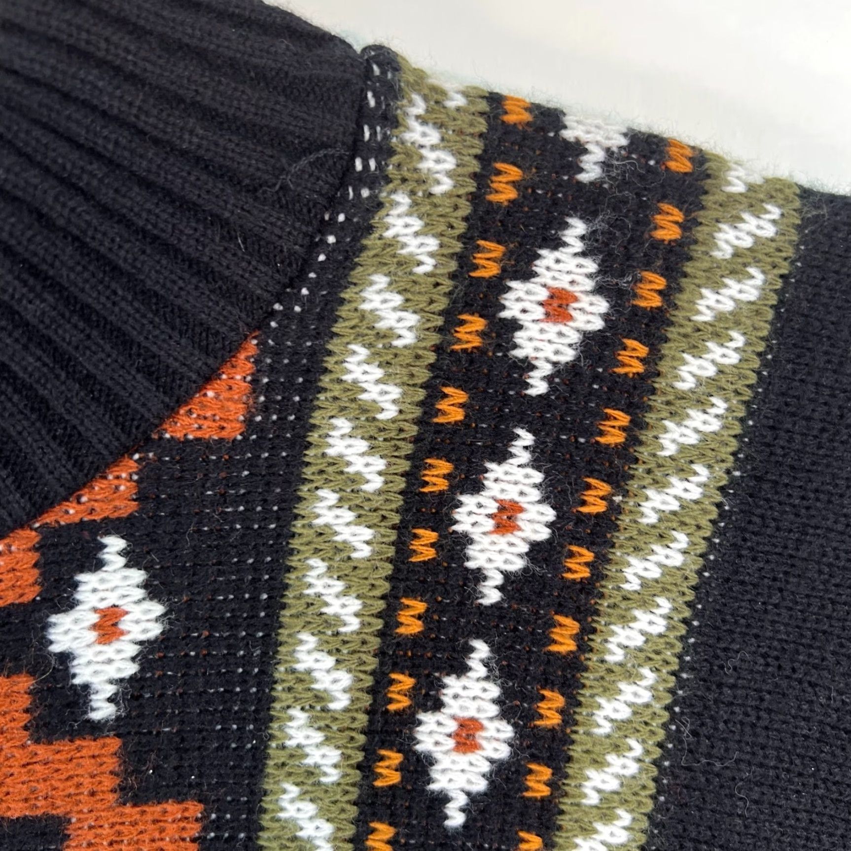 Vintage VTG Clifton Place Geometric Sweater Mens Size L Black Aztec USA Crew Neck Long Sleeve Pullover Knit Gift? Size US L / EU 52-54 / 3 - 2 Thumbnail
