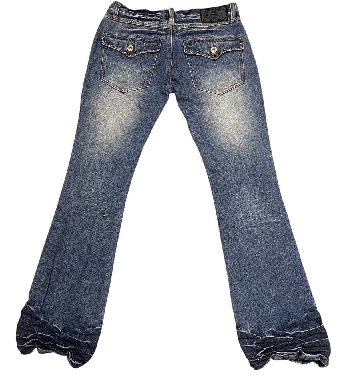 Japanese Brand × LOWBOX LOWBOX SNAKE POCKET Blue faded wash style loose jeans Size US 31 - 2 Thumbnail
