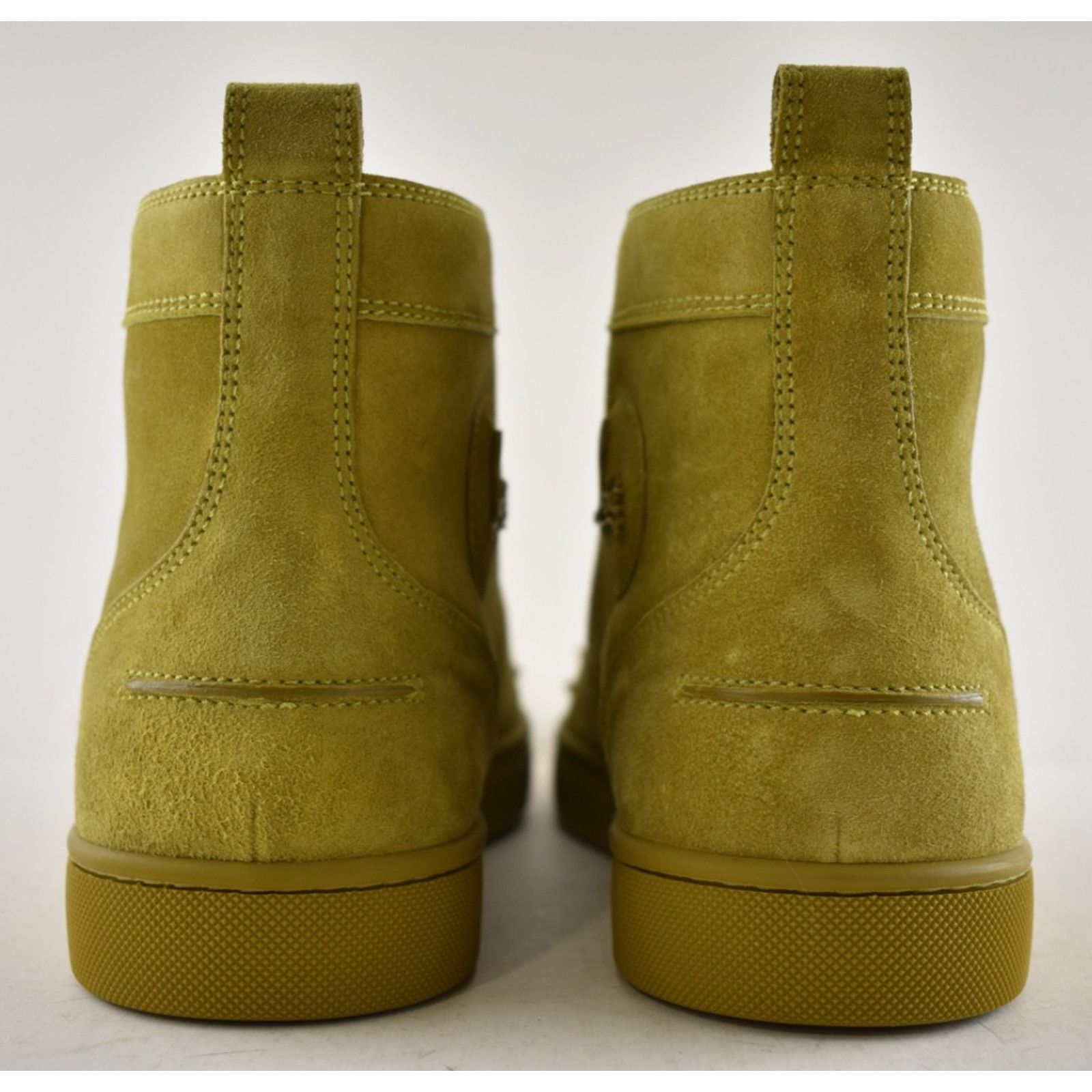 Christian Louboutin Lou Spikes Flat Yellow Green Suede High Top Sneaker 44 11 Size US 11 / EU 44 - 11 Thumbnail