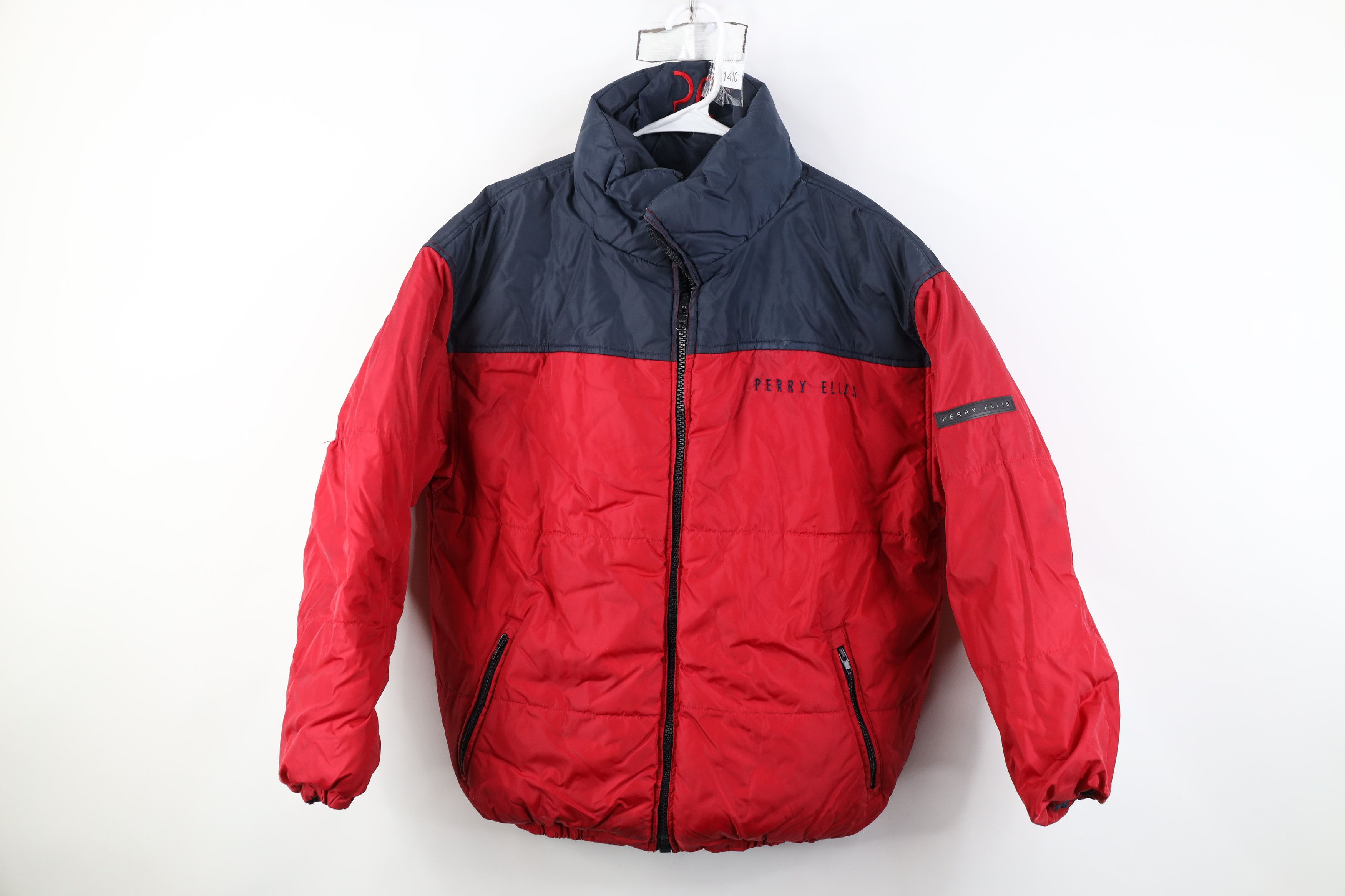 Perry Ellis Vintage 90s Perry Ellis Spell Reversible Puffer Jacket Coat Size US M / EU 48-50 / 2 - 1 Thumbnail