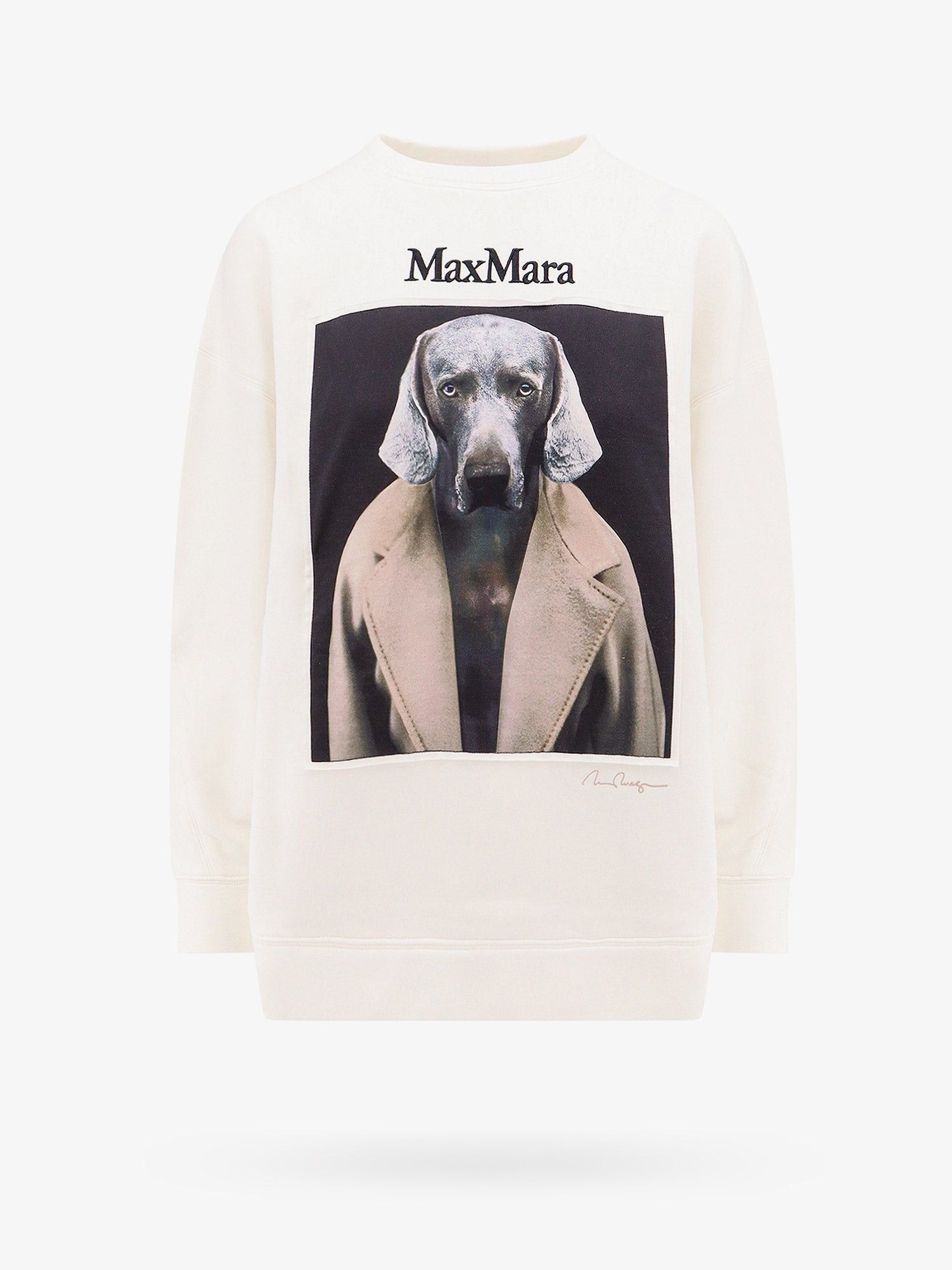 Sweat Max Mara X William Wegman Bacco Blanc - Taille S (US4/6) - Neuf Avec étiquettes - Collection Art