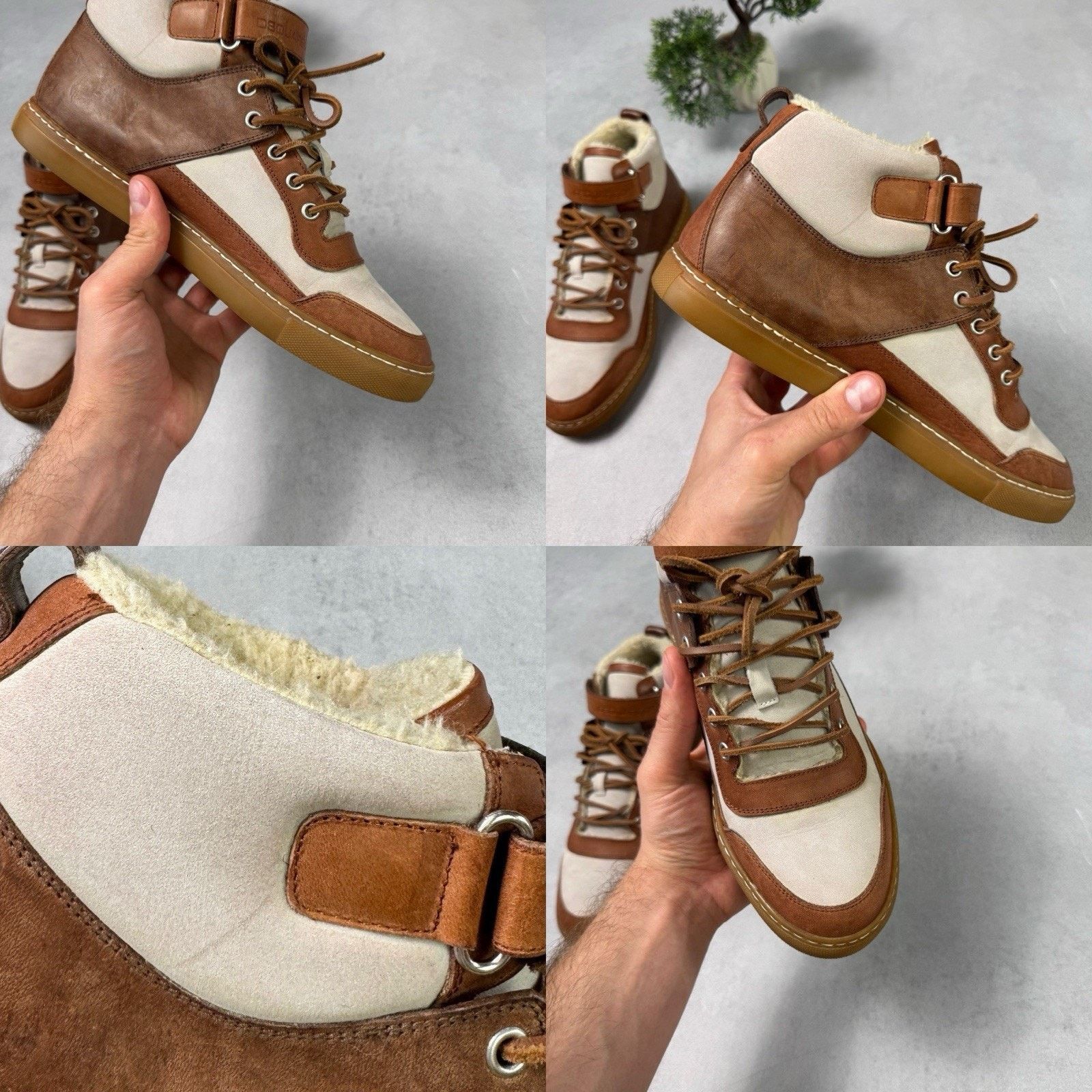 Dsquared2 Dsquared2 Men High Sneakers With Fur Brown Size EU 41 US 8 Size US 8 / EU 41 - 22 Thumbnail