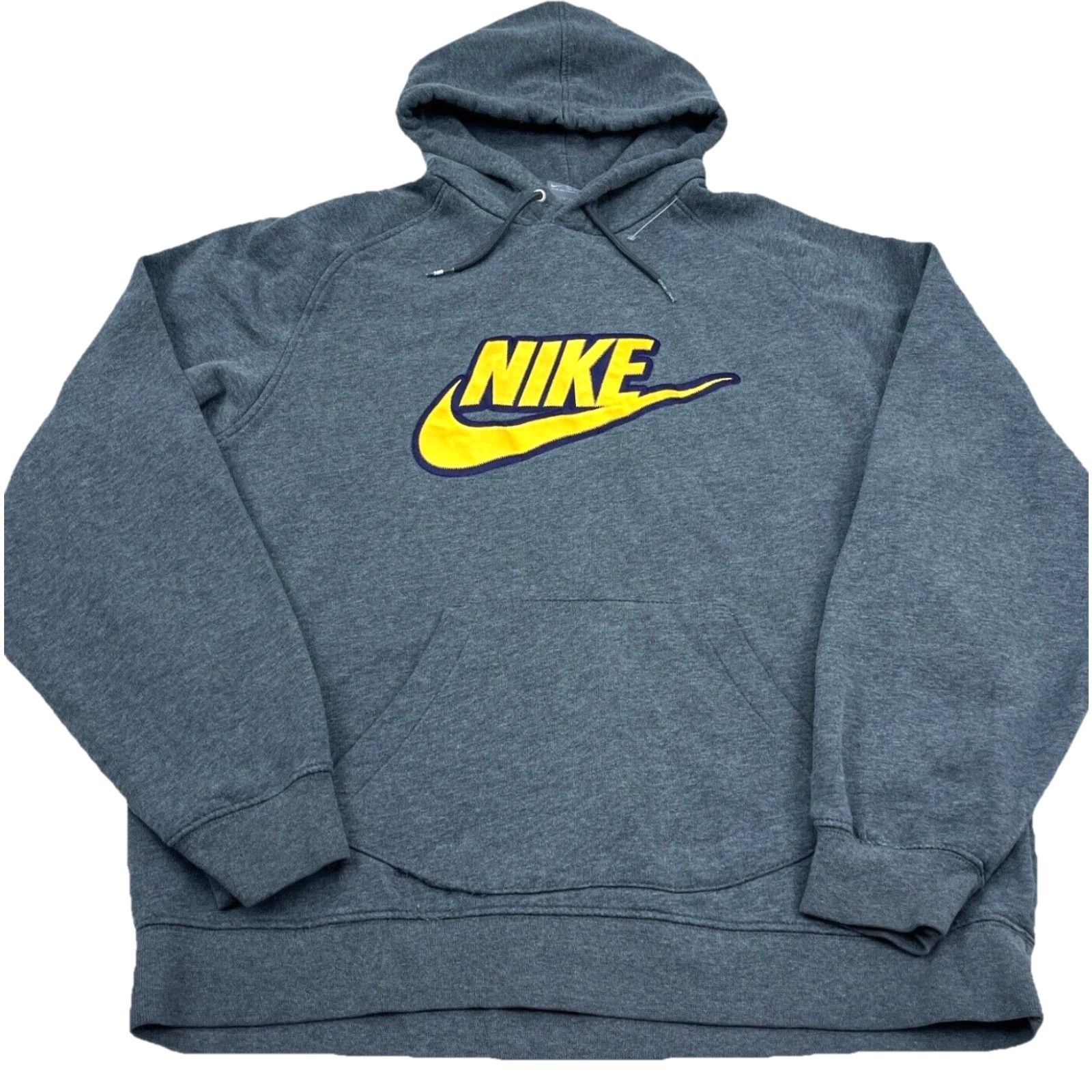 Nike VINTAGE Nike Hoodie Men XL Gray Yellow Sweatshirt Y2K 2000s Silver Tag Size US XL / EU 56 / 4 - 2 Thumbnail