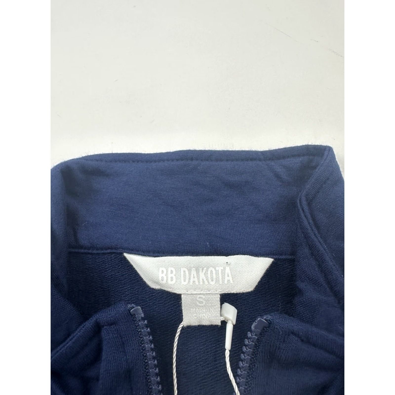 BB Dakota BB Dakota Jacket Womens Small Blue Sleeve Button Detail Full Zip Mock Neck Track Size S / US 4 / IT 40 - 5 Thumbnail