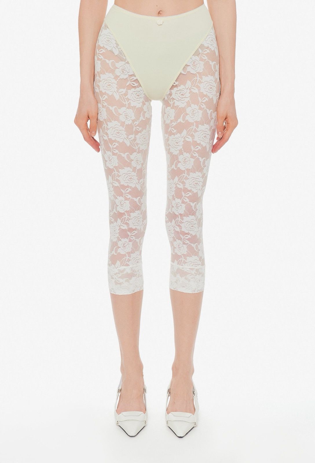 Vaquera Vaquera Off-White Underwear Leggings Size 24" / US 00 / IT 34 - 1 Thumbnail