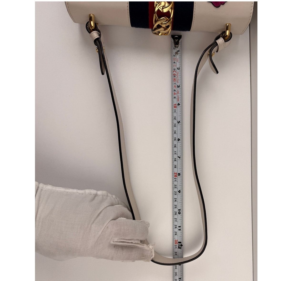 Gucci GUCCI Sylvie Embroidered Floral Shoulder Bag in White Size ONE SIZE - 18 Thumbnail
