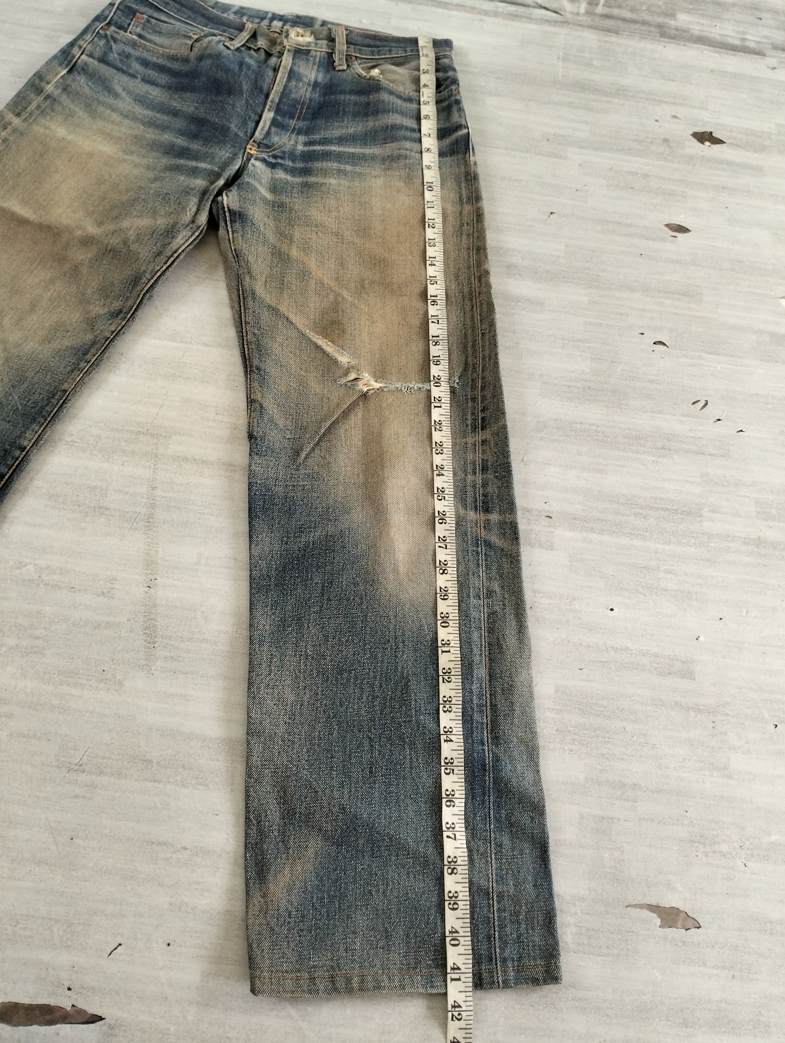 Japanese Brand Vintage Acoustic Salvage Distressed Denim Pants Size US 33 - 25 Thumbnail