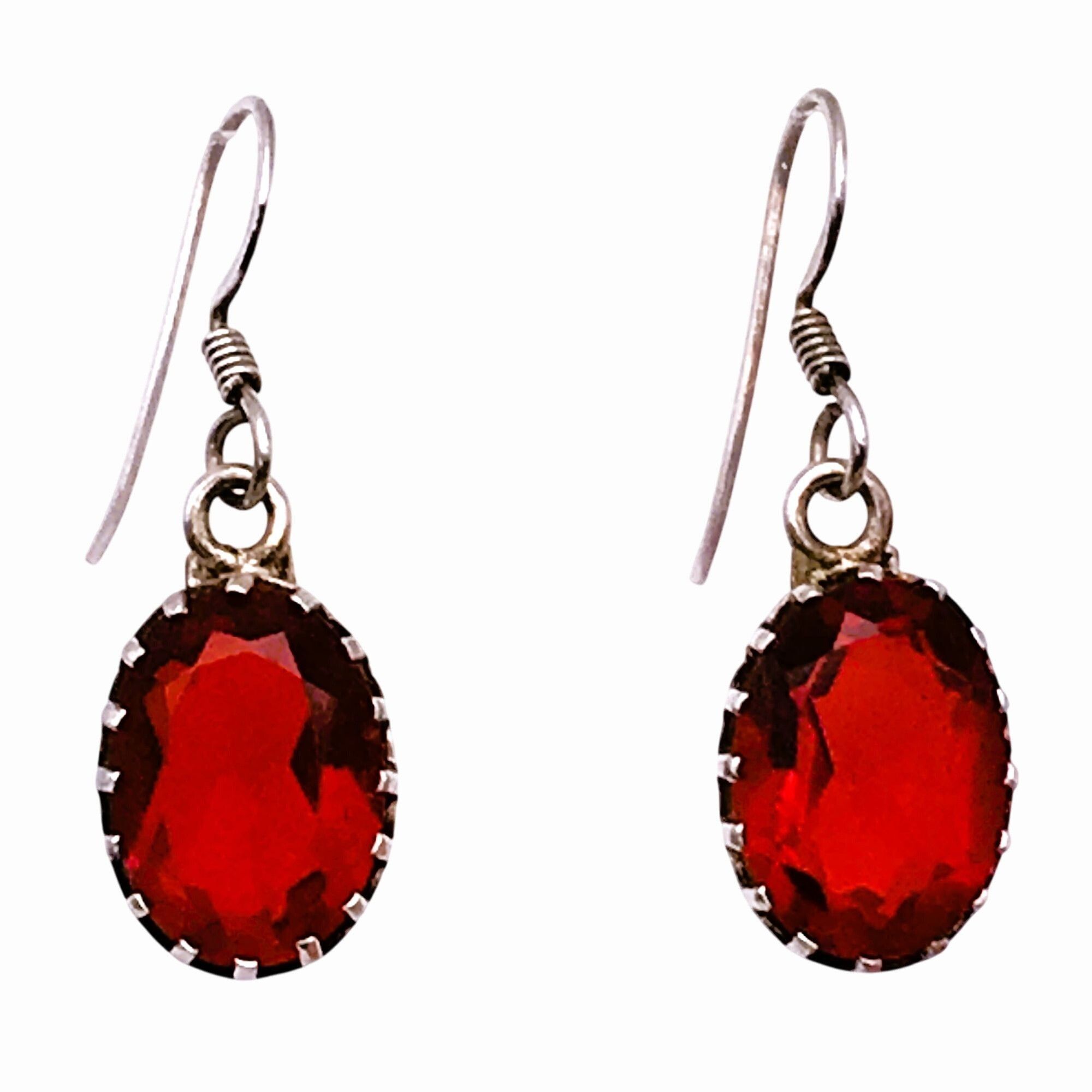Other Red Garnet Earrings Sterling Silver 925 January Birthstone D Size ONE SIZE - 2 Thumbnail
