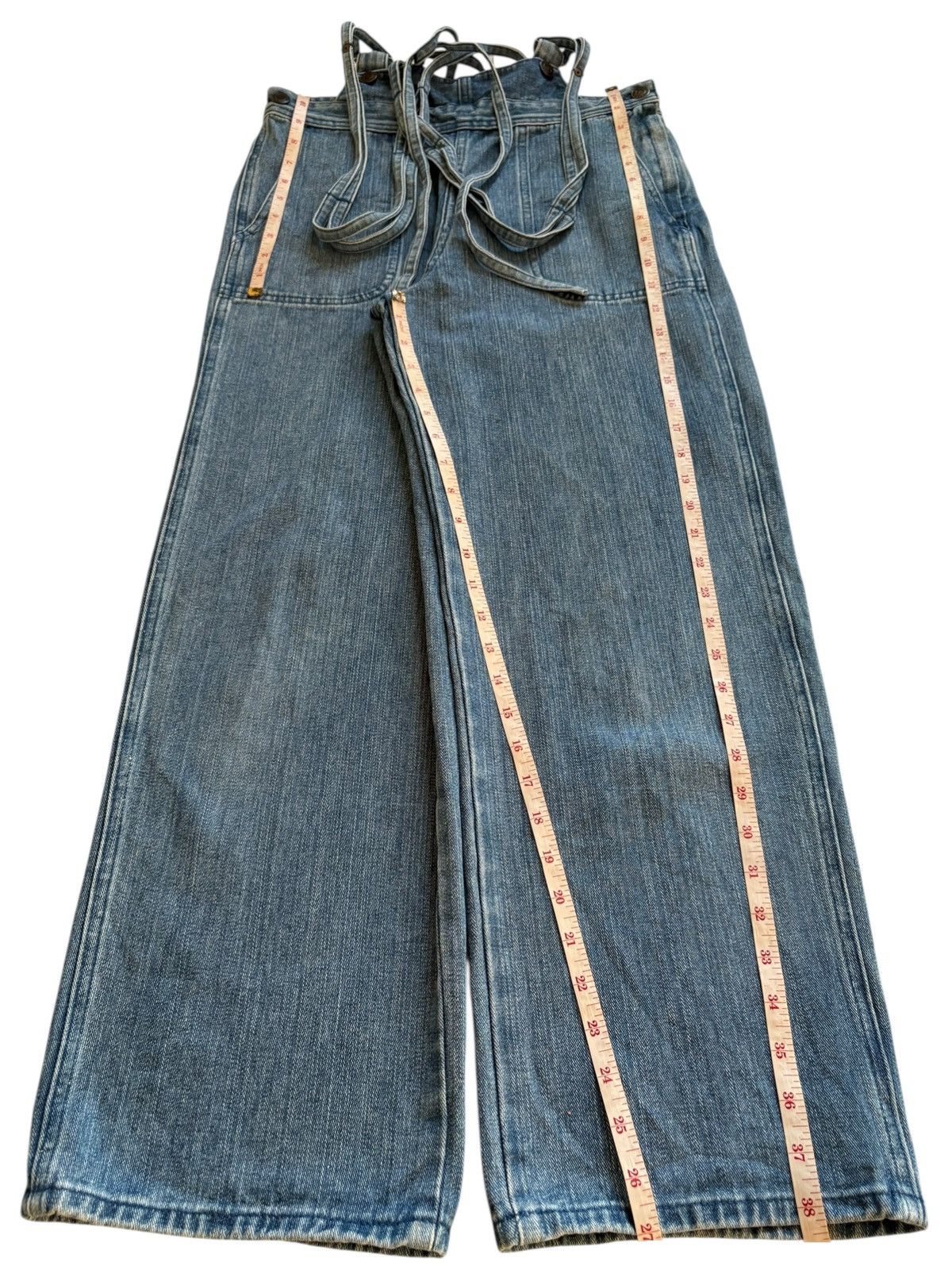 Japanese Brand SALES🔥Vintage Japanese Brand Blue Wash Suspender Baggy Jean Size US 30 / EU 46 - 14 Thumbnail