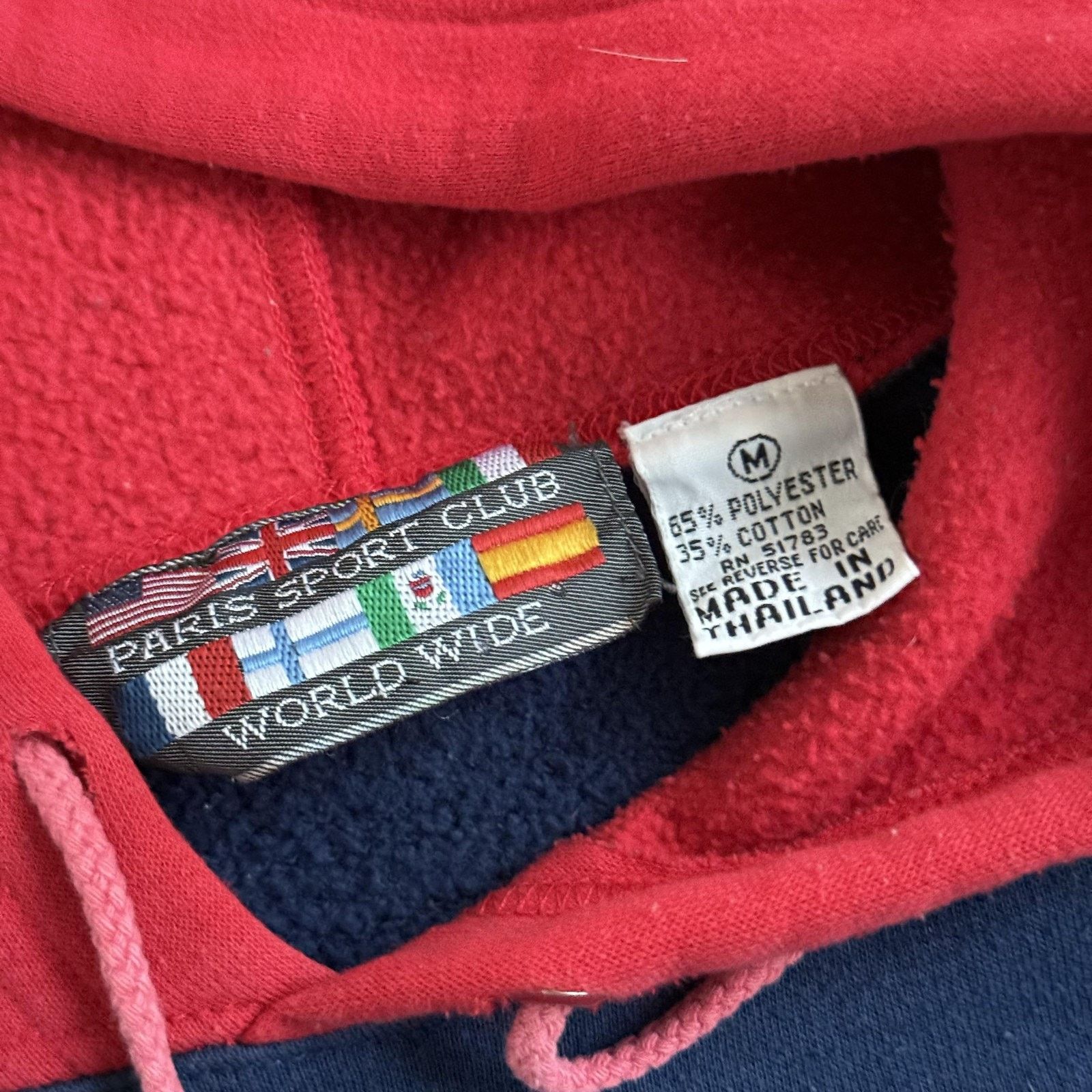 Other Paris Sport Club Hoodie Mens Medium Blue Red Two Tone Size US M / EU 48-50 / 2 - 4 Thumbnail