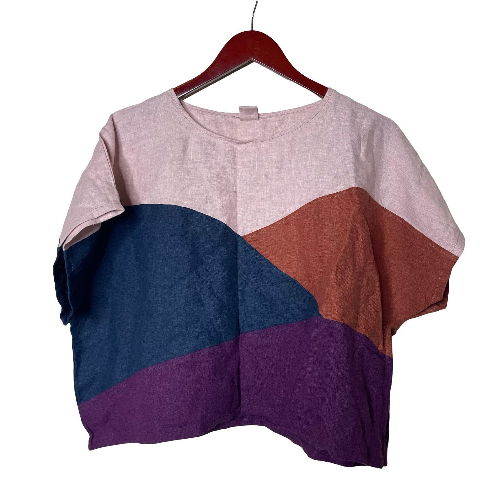 Other Thread + Sprout nature top in blue purple rust pink sz 2 Size M / US 6-8 / IT 42-44 - 1 Thumbnail