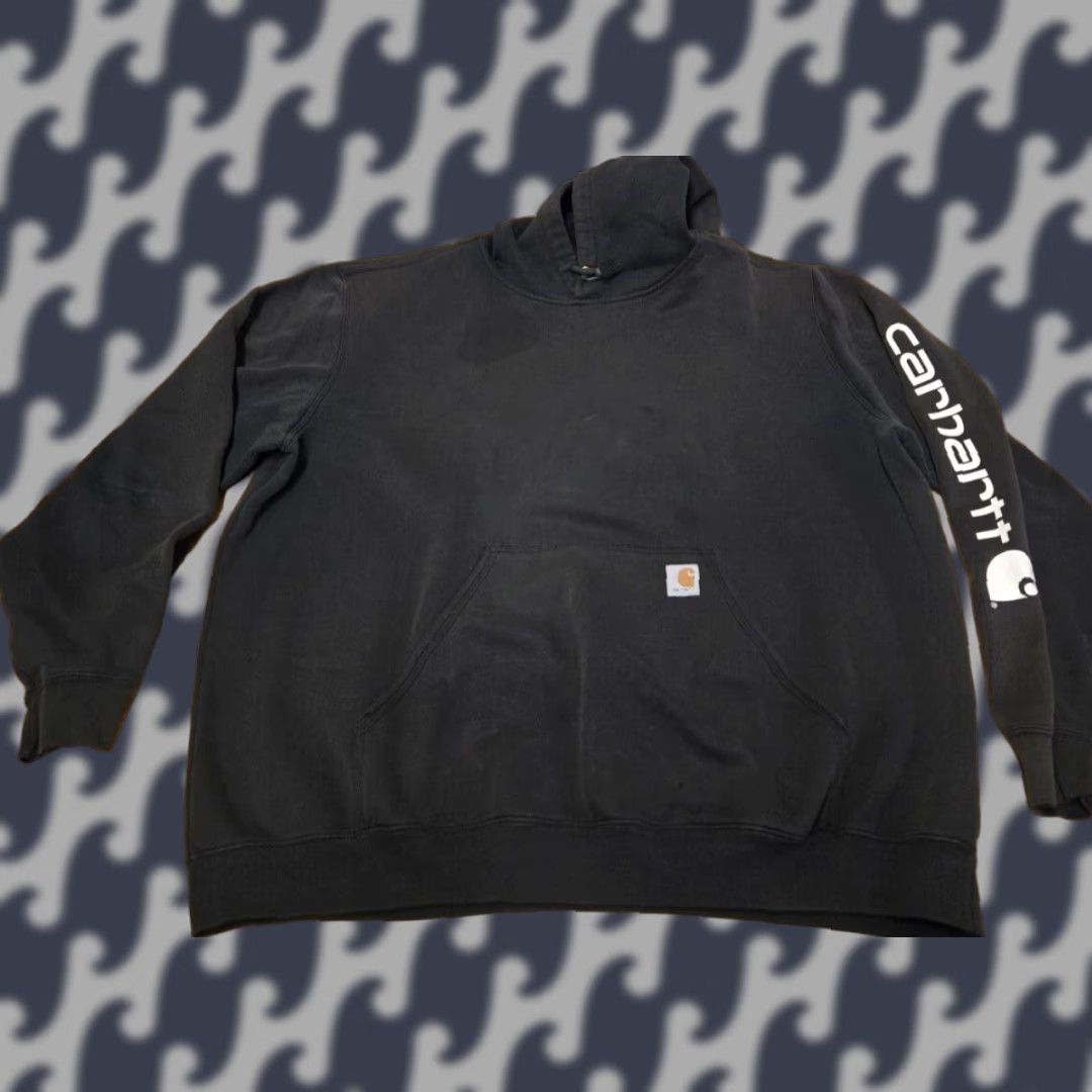 Carhartt Carhartt Hoodie Men 2XL Black Fleece Pullover Sweatshirt Hooded Pockets Stretch Workwear Casual Size US XXL / EU 58 / 5 - 1 Thumbnail