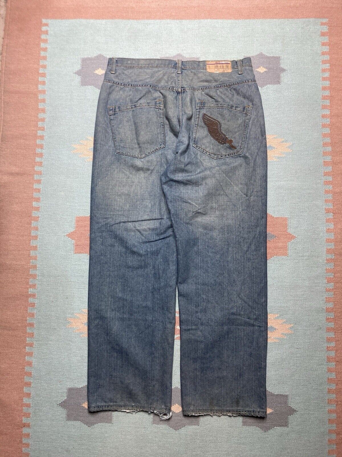 Rocawear × Vintage Vtg y2k baggy jeans rocawear wide skater embroidered 38x33 Size US 38 / EU 54 - 1 Thumbnail
