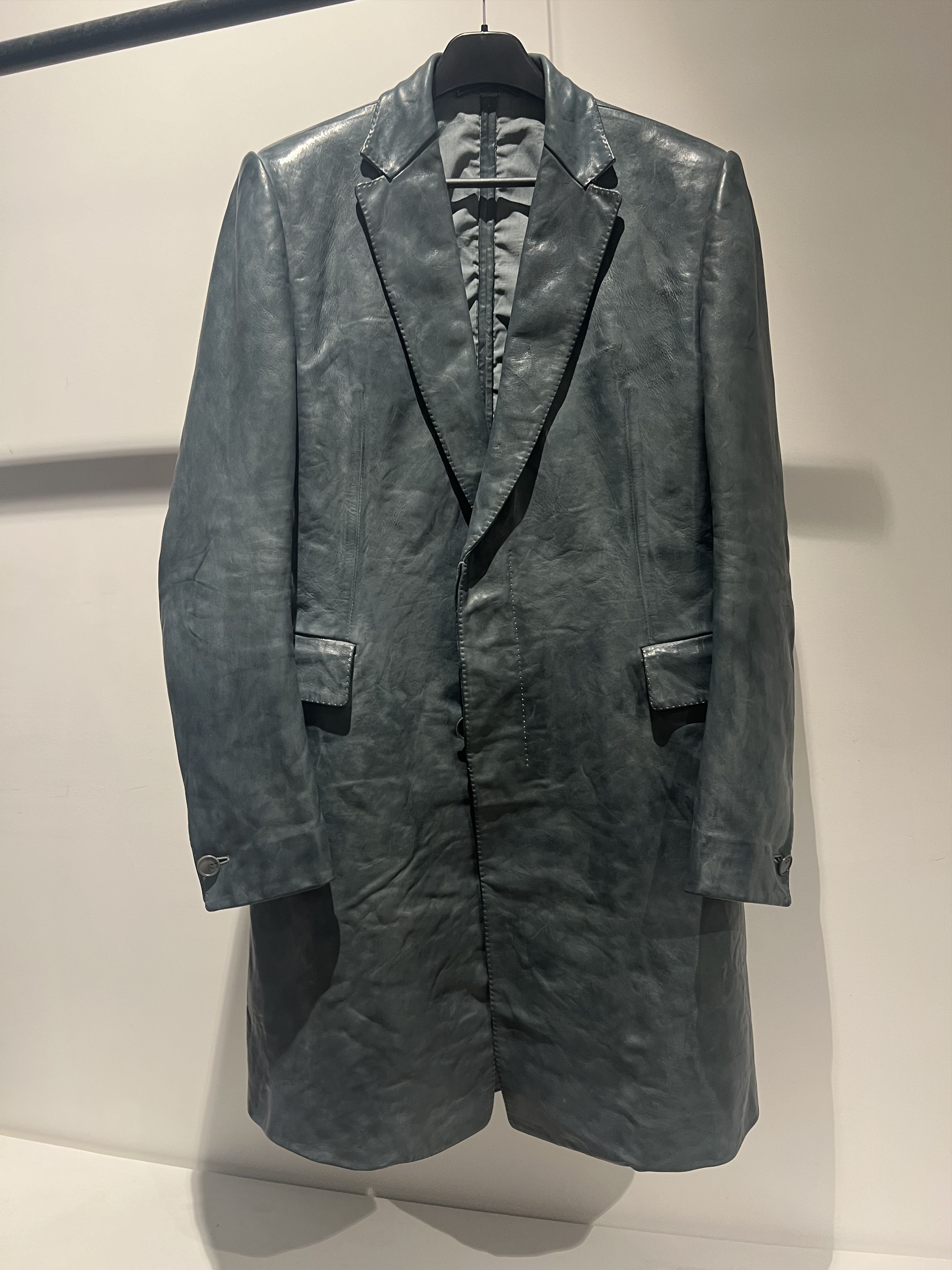Carol Christian Poell Blue LM/2638-IN CORS-PNC/23 Leather Coat Size US L / EU 52-54 / 3 - 2 Thumbnail
