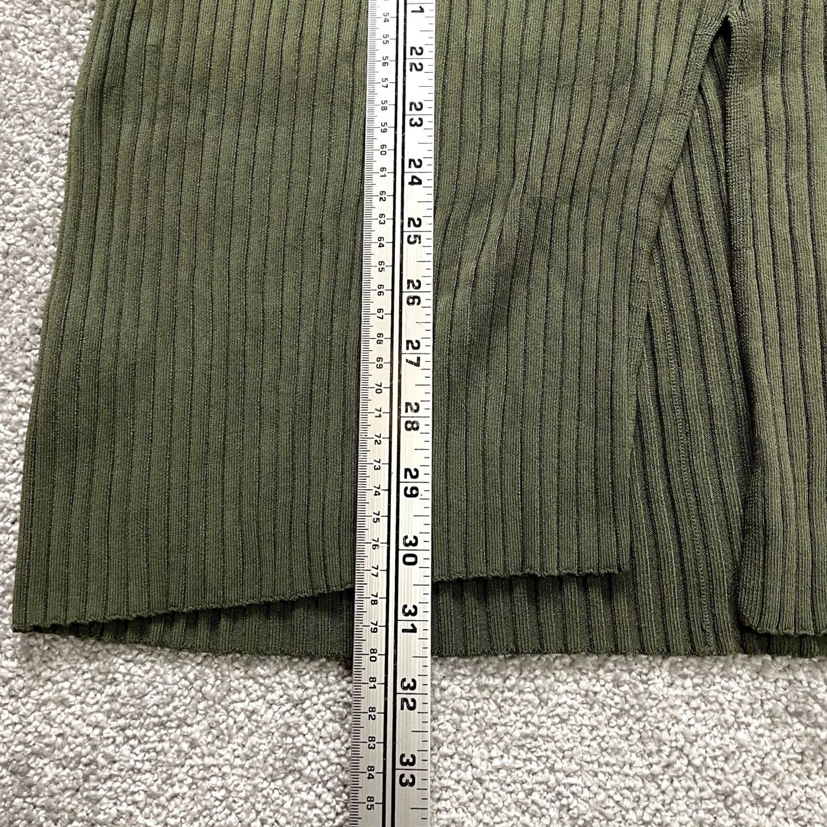 Bcbgmaxazria BCBGMAXAZRIA Green Ribbed Stretch Miri Dress womens XS Bodycon Shift Knee Size XS / US 0-2 / IT 36-38 - 7 Thumbnail