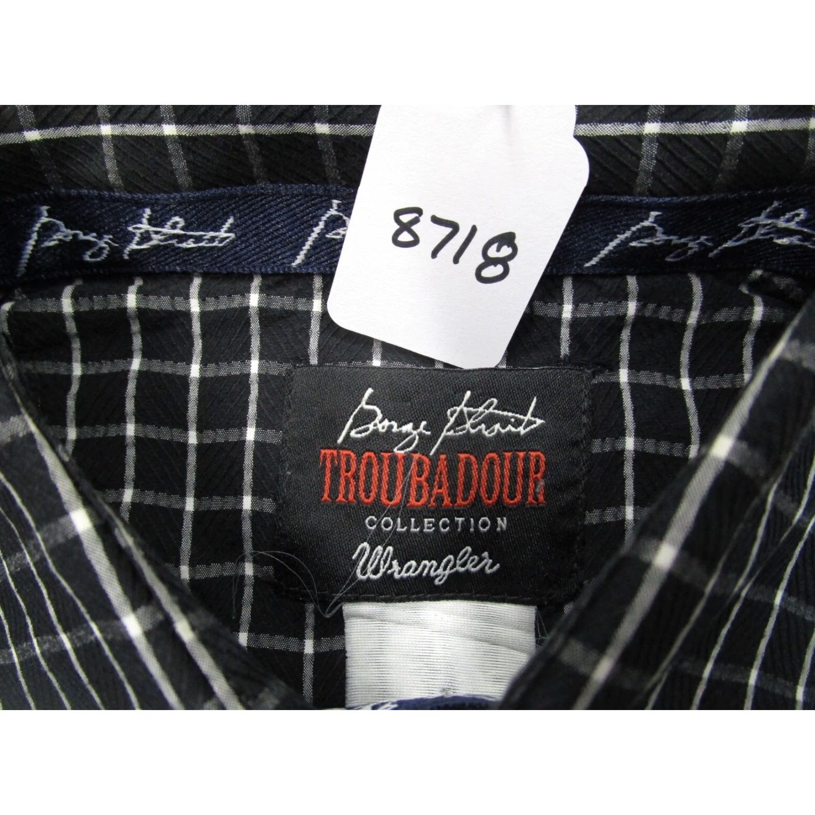 Wrangler Wrangler George Strait Shirt Men Medium Black Check Embroidered Logo Button-Up Size US M / EU 48-50 / 2 - 8 Thumbnail