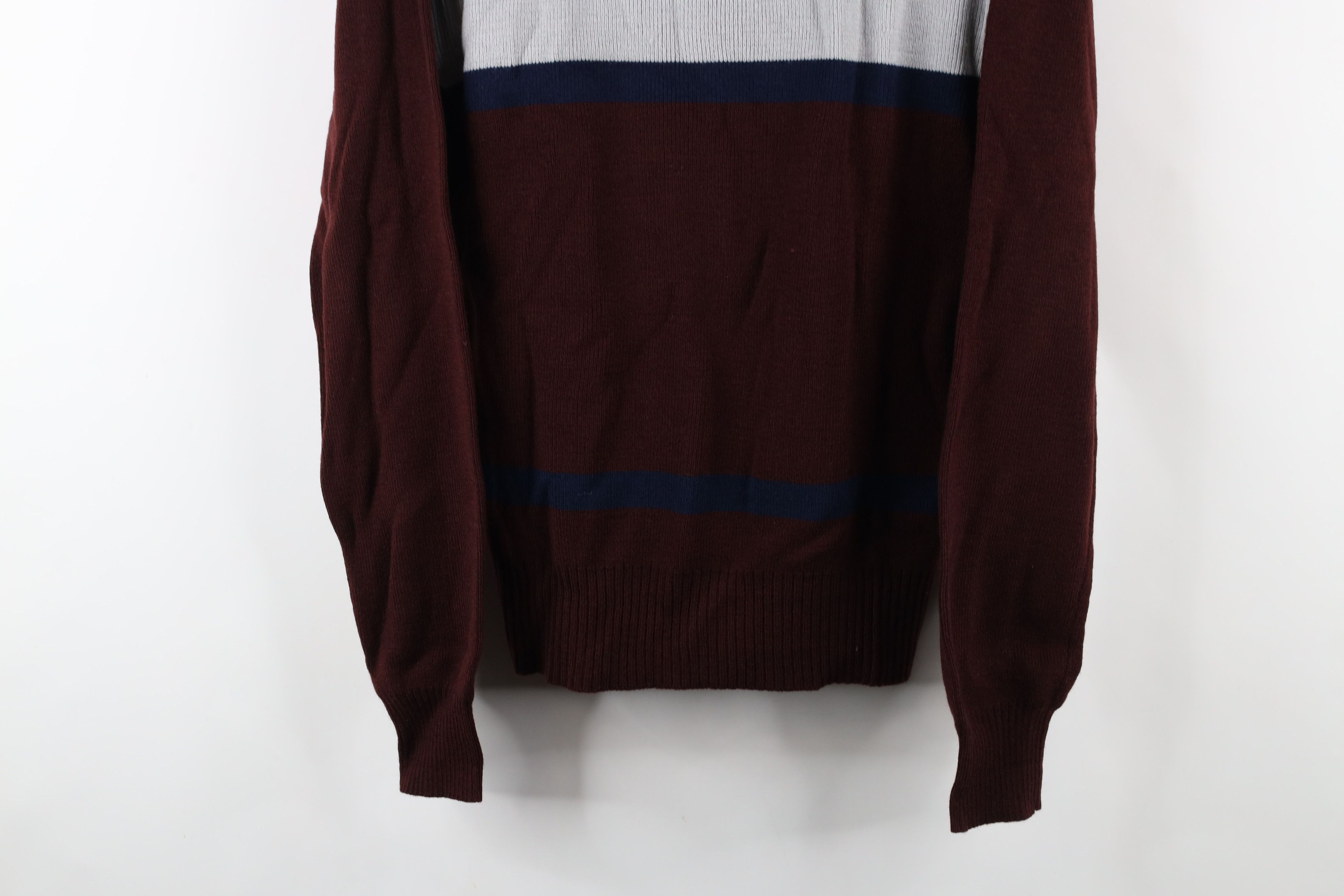 Vintage Vintage 70s Streetwear Block Ribbed Knit Collared Sweater Size US L / EU 52-54 / 3 - 3 Thumbnail