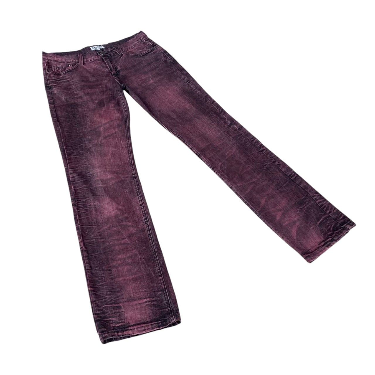 LOWBOX × Tornado Mart LOWBOX JAPAN WINE-RED DYE FISHBONE STRAIGHT LEG IN W30X33 Size US 30 / EU 46 - 1 Thumbnail