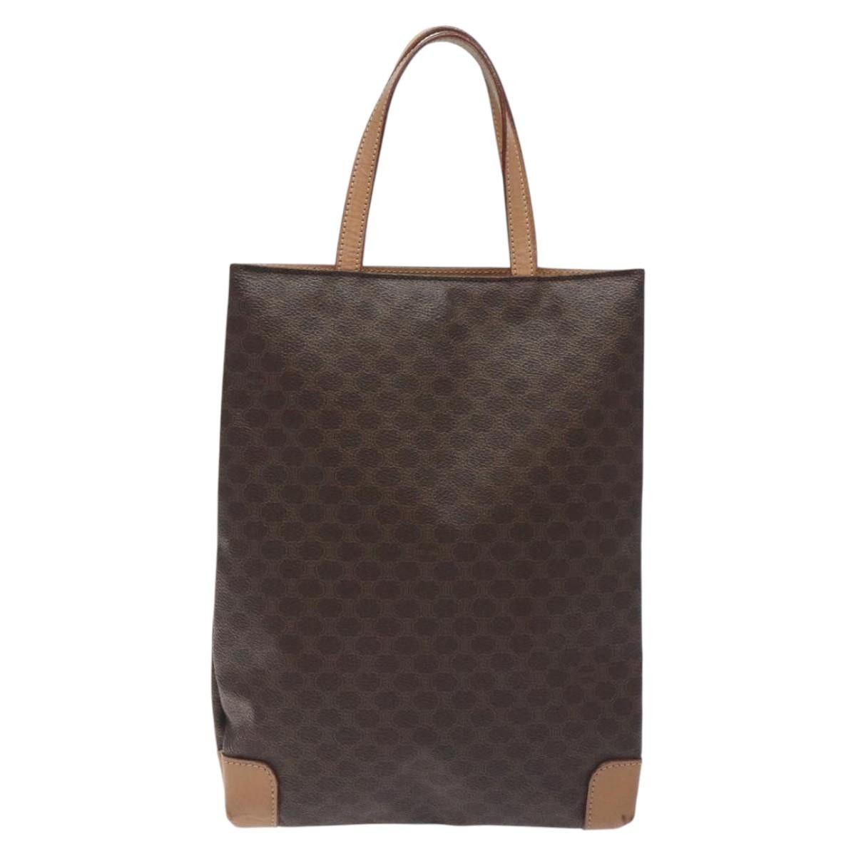 Celine CELINE Macadam Canvas Hand Bag Pvc Leather Brown Gold Size ONE SIZE - 3 Thumbnail