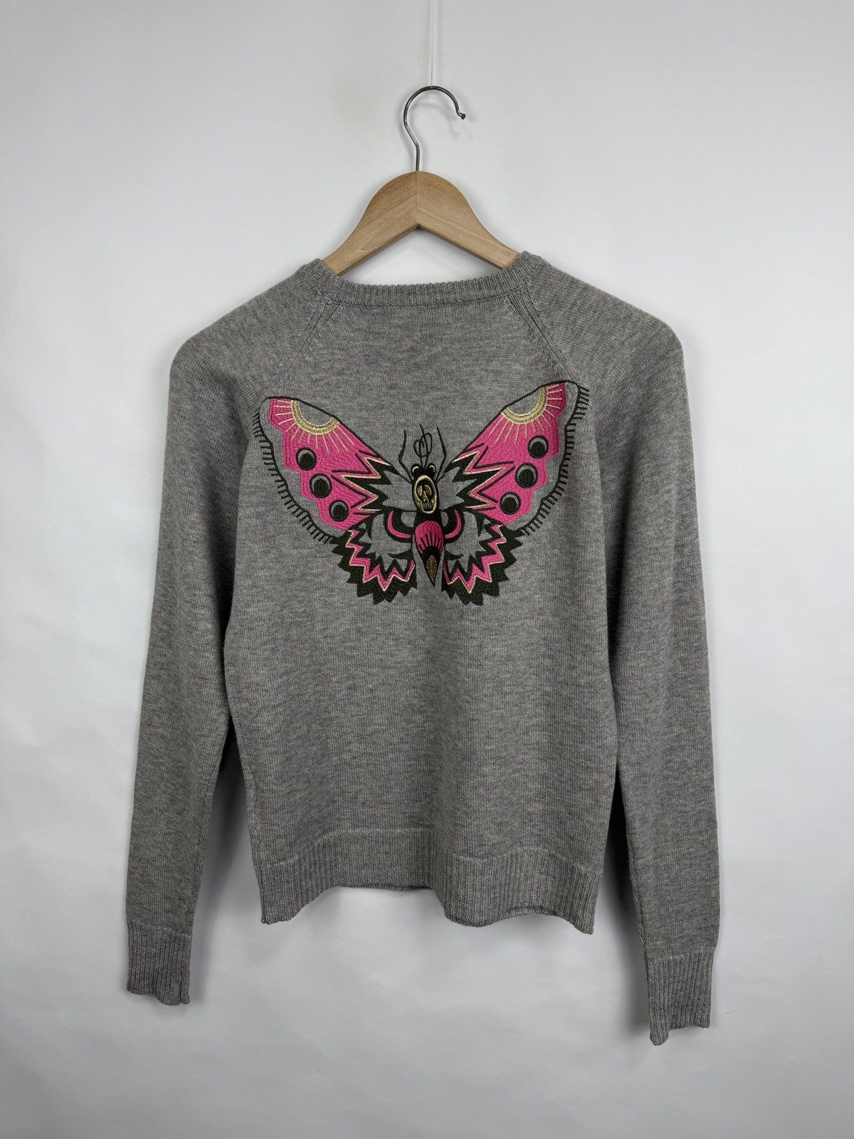 Zadig & Voltaire 🇮🇹 Y2K Zadig & Voltaire Wool Cashmere Sweater Butterfly Skull Size S / US 4 / IT 40 - 7 Thumbnail