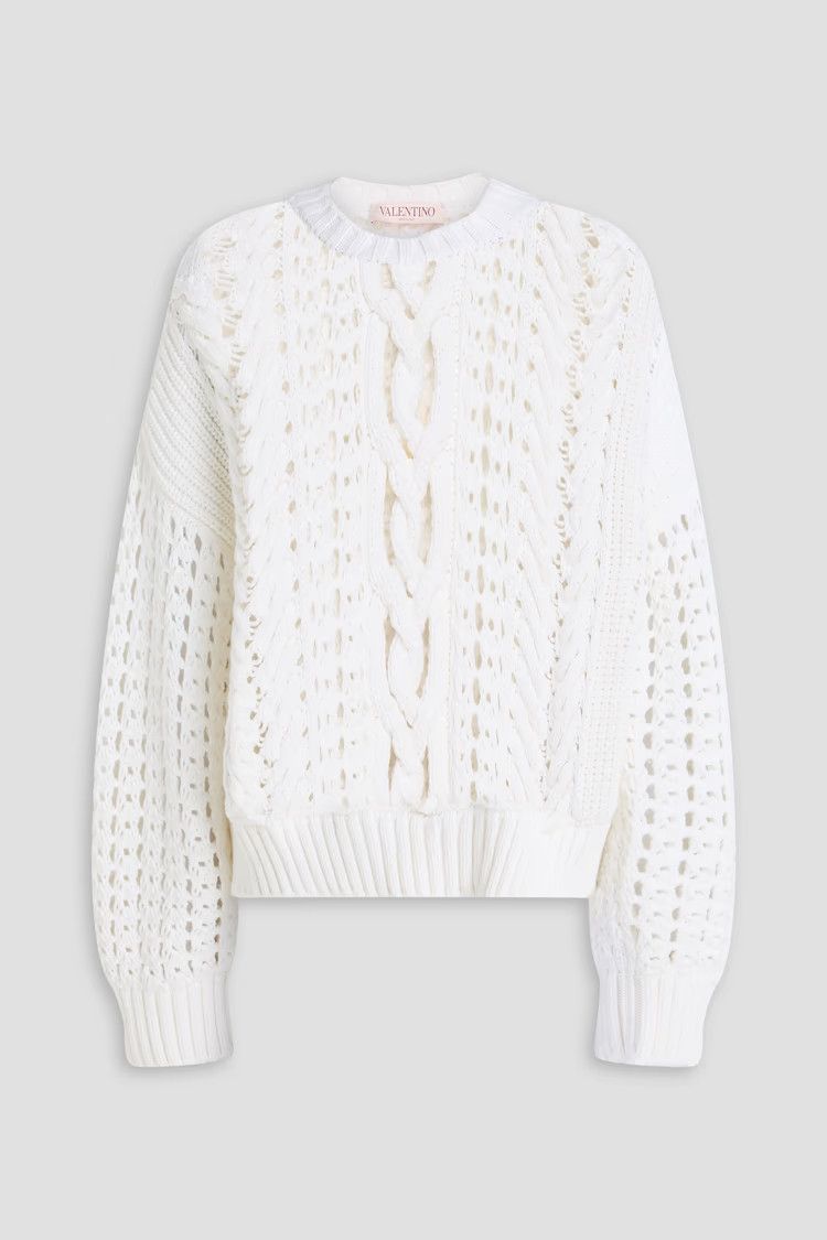 Valentino o1y0326 Crewneck Sweater in White Size S / US 4 / IT 40 - 1 Thumbnail