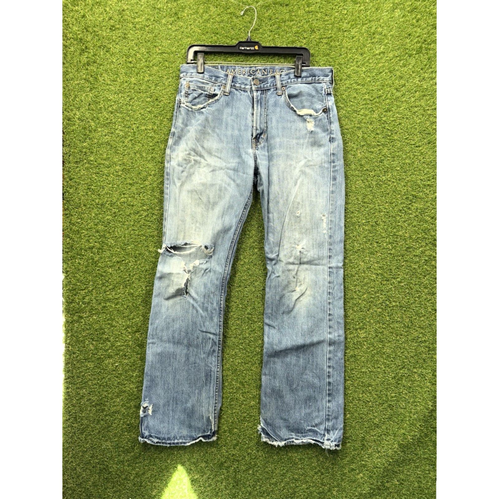 American Eagle Outfitters VINTAGE American Eagle Jeans Mens 33x32 Low Rise Boot Cut Light Wash Size US 33 - 2 Thumbnail