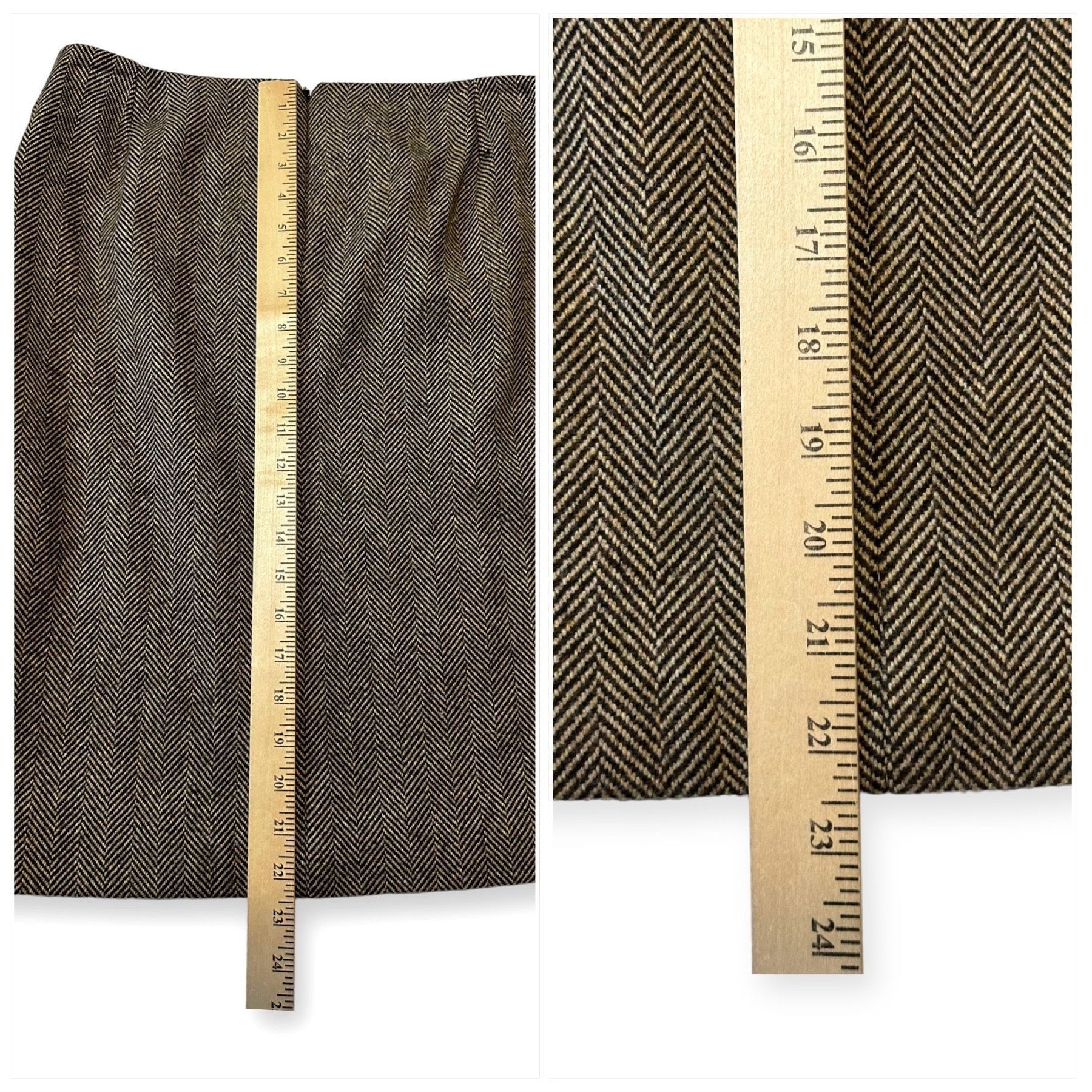 Dolce & Gabbana Dolce & Gabbana Brown Herringbone Wool Pencil Skirt, Size 44 Size 30" / US 8 / IT 44 - 10 Thumbnail