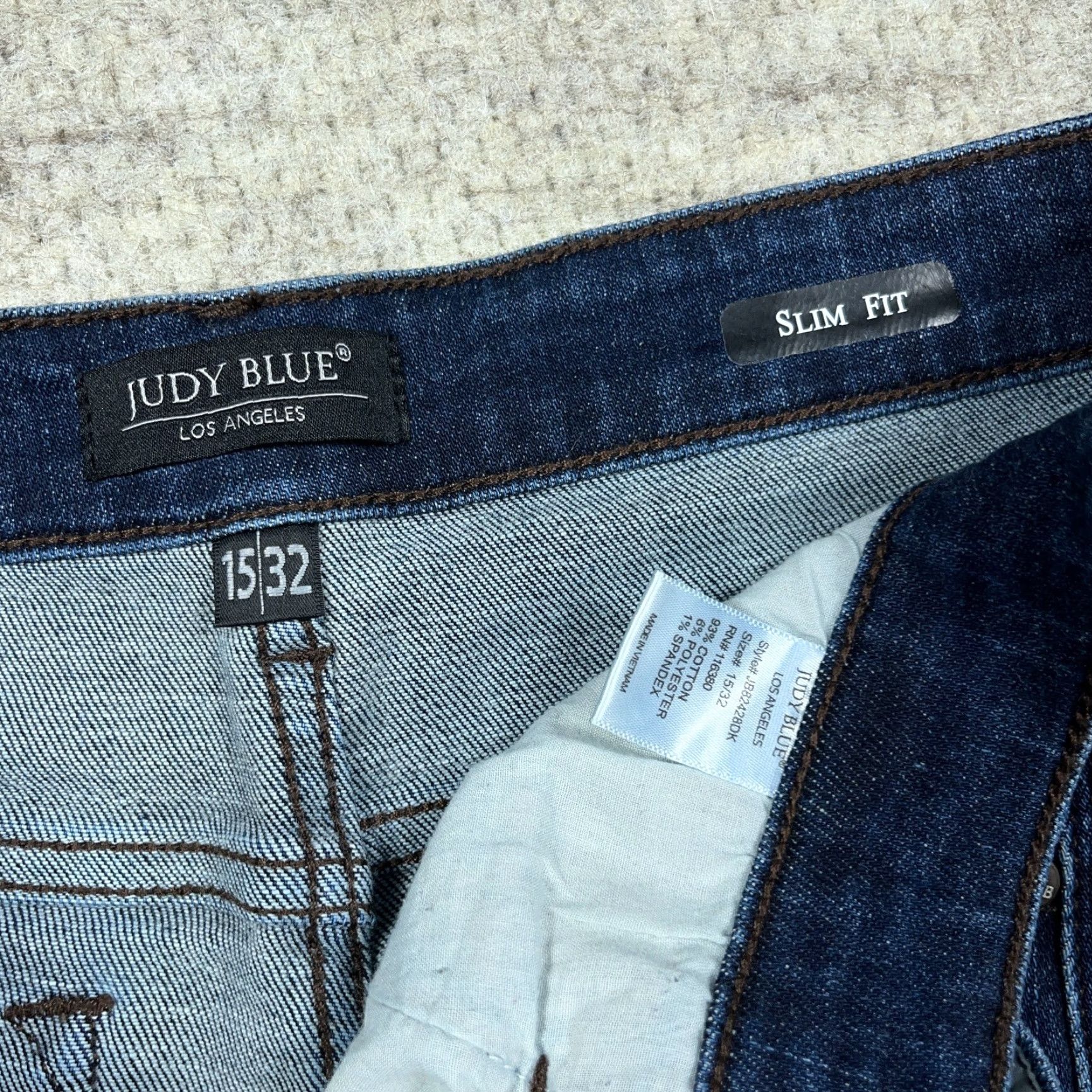 Vintage Judy Blue Jeans Women 15 32 Slim Fit Straight Leg Dark Wash High Rise Faded Size 24" / US 00 / IT 34 - 3 Thumbnail