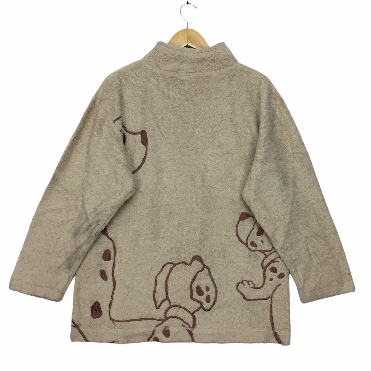 Vintage Vtg CONNIE LUIS Mockneck Fleece Sweatshirt Big Logo Size L / US 10 / IT 46 - 3 Thumbnail