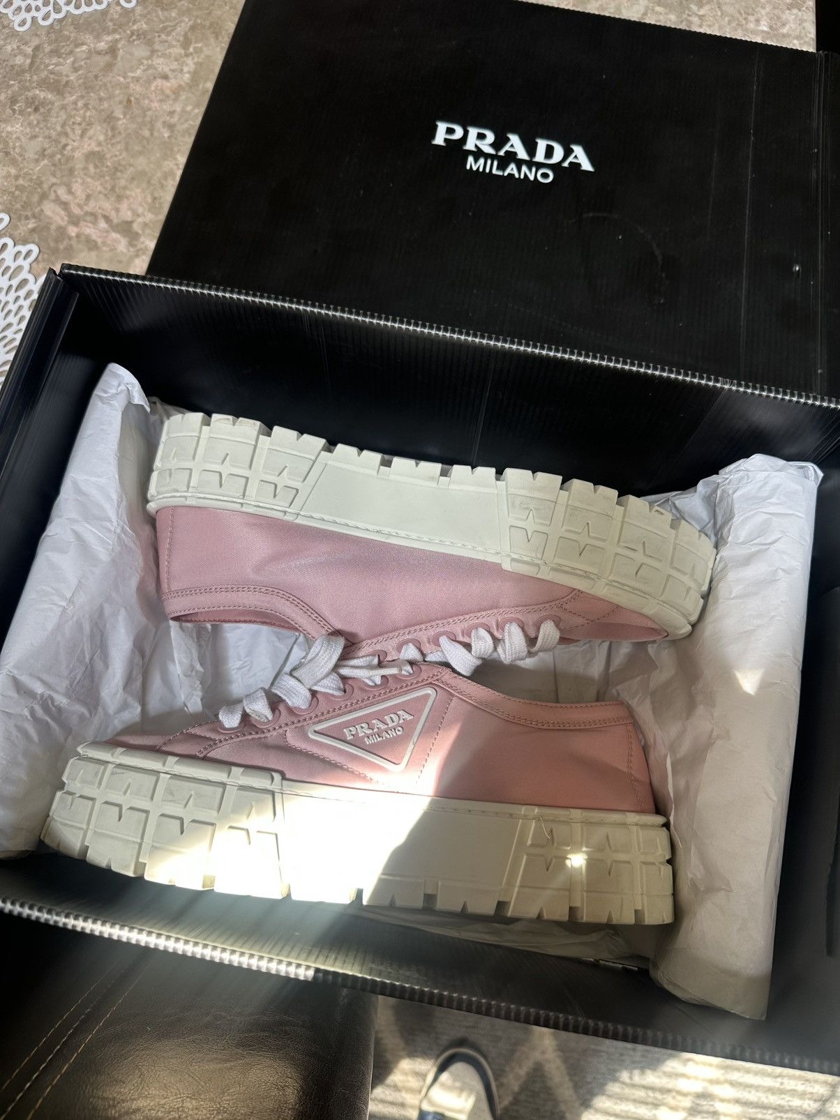 Prada Pink Prada Sneakers Size US 8 / IT 38 - 1 Thumbnail
